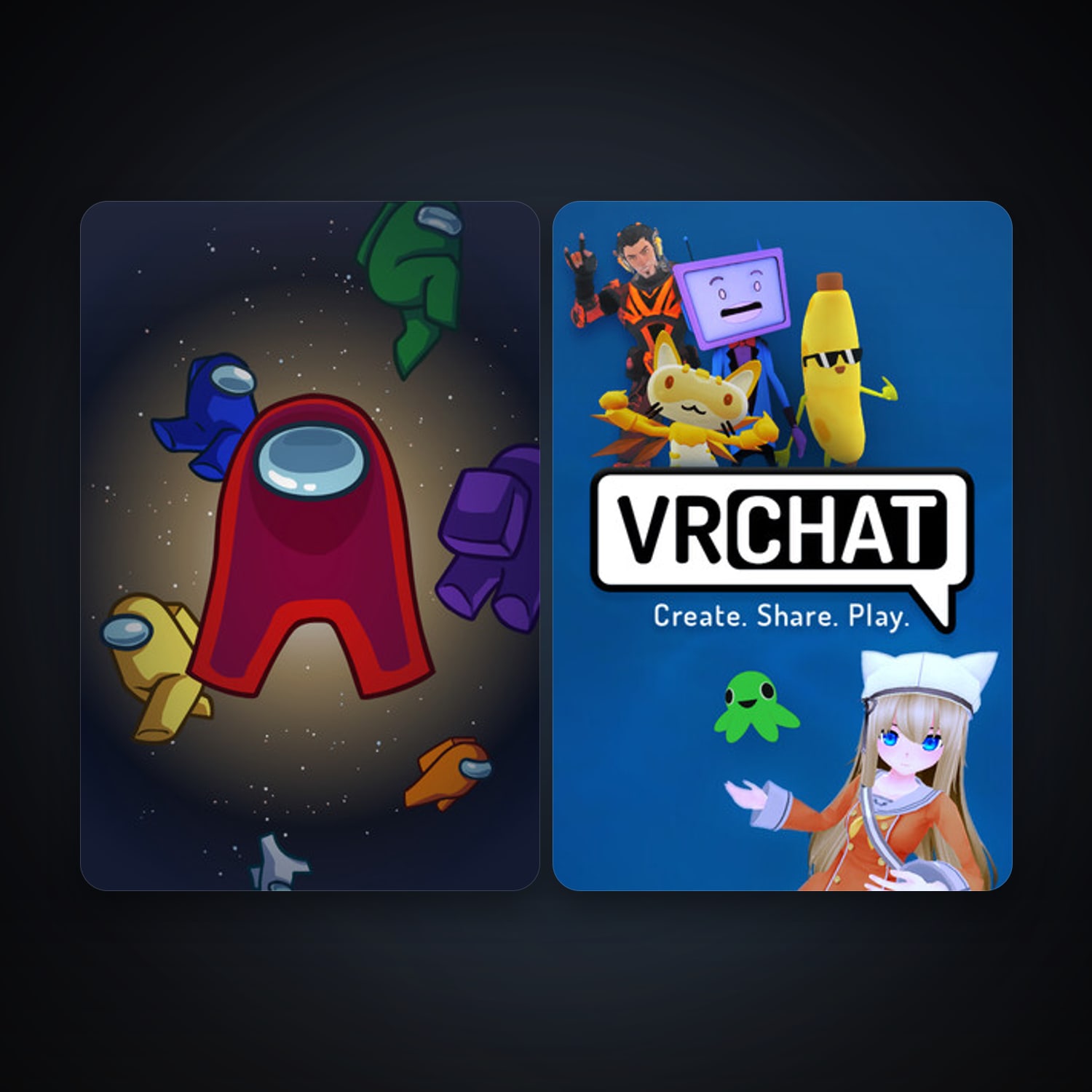 VRChat + Among Us, 2 games, clean — HabibiAccounts
