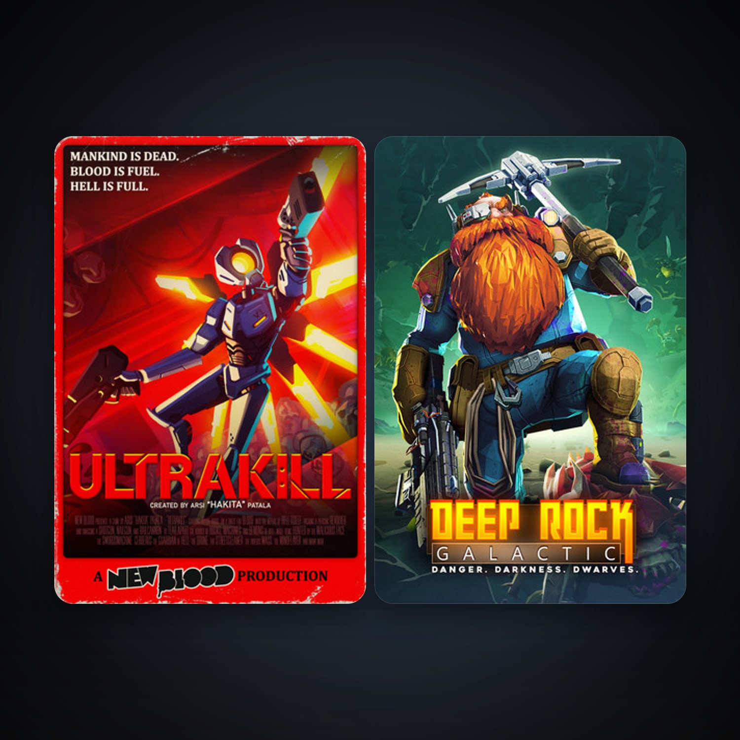 Deep Rock Galactic + ULTRAKILL, 2 games, clean — HabibiAccounts