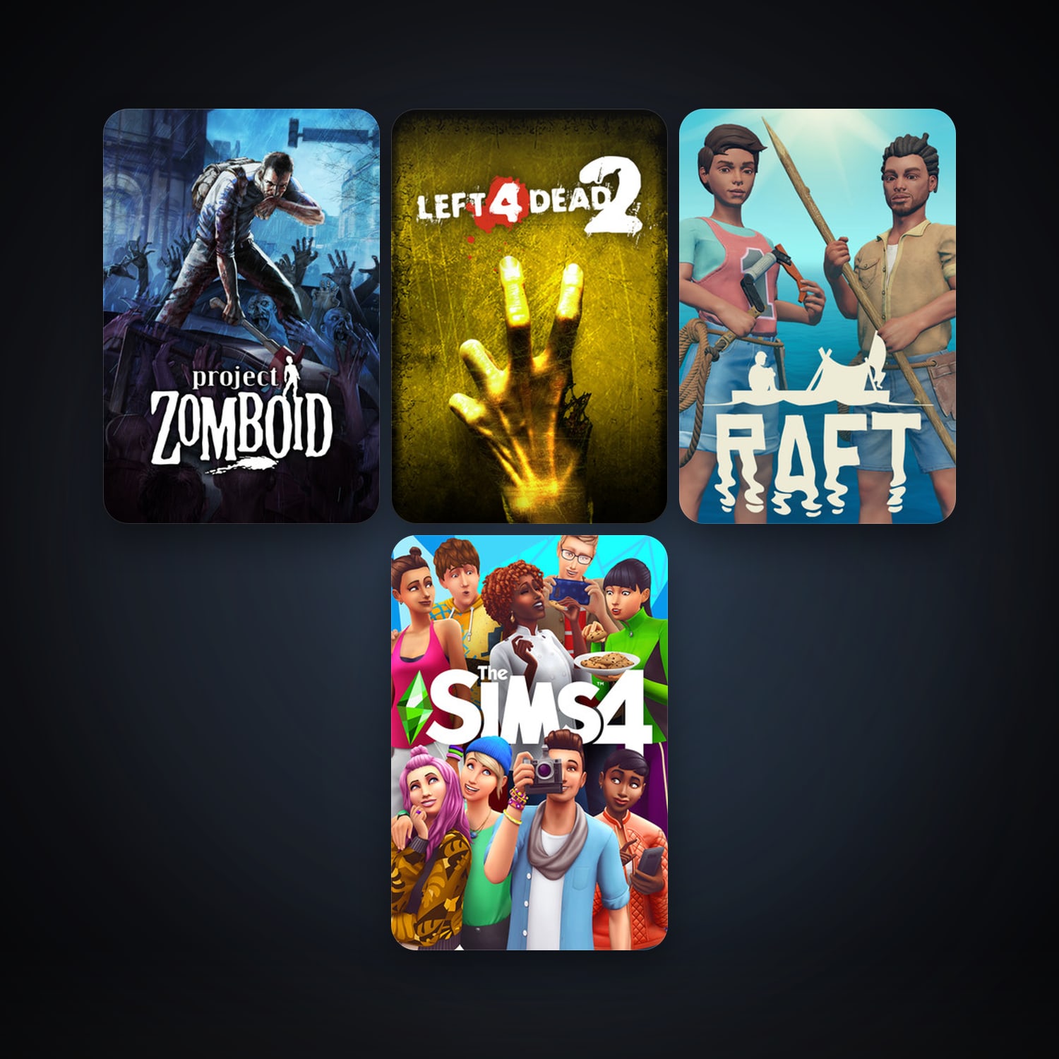 Left 4 Dead 2 + Project Zomboid, 5 games, clean — HabibiAccounts