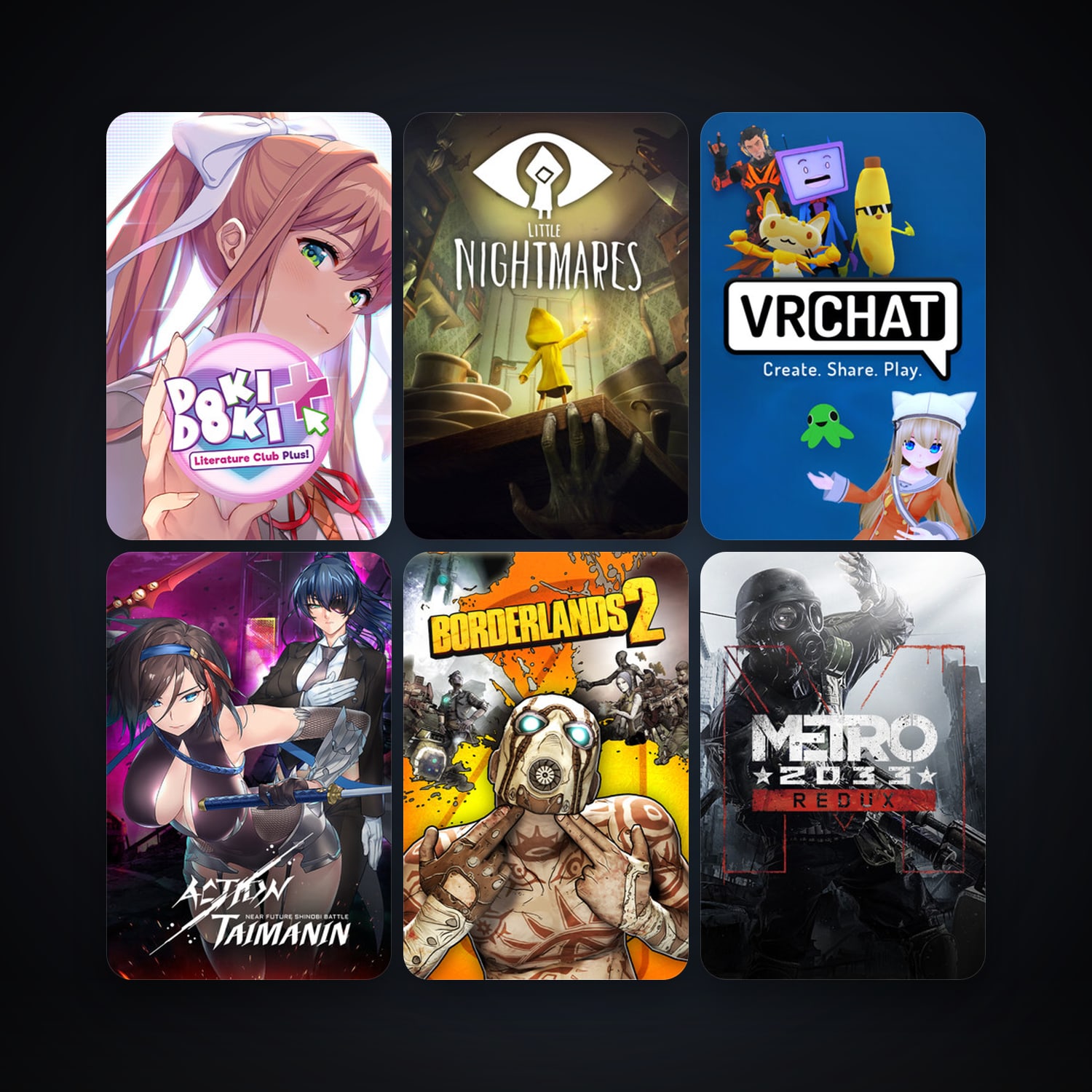 Borderlands 2 + Metro 2033 Redux, 14 games, clean — HabibiAccounts