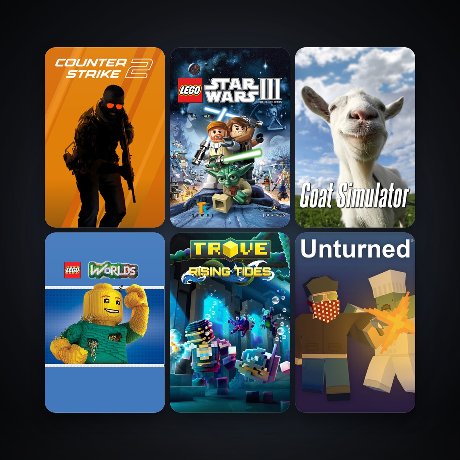 CS2 Prime + LEGO Star Wars III - The Clone Wars, 11 games, clean — HabibiAccounts