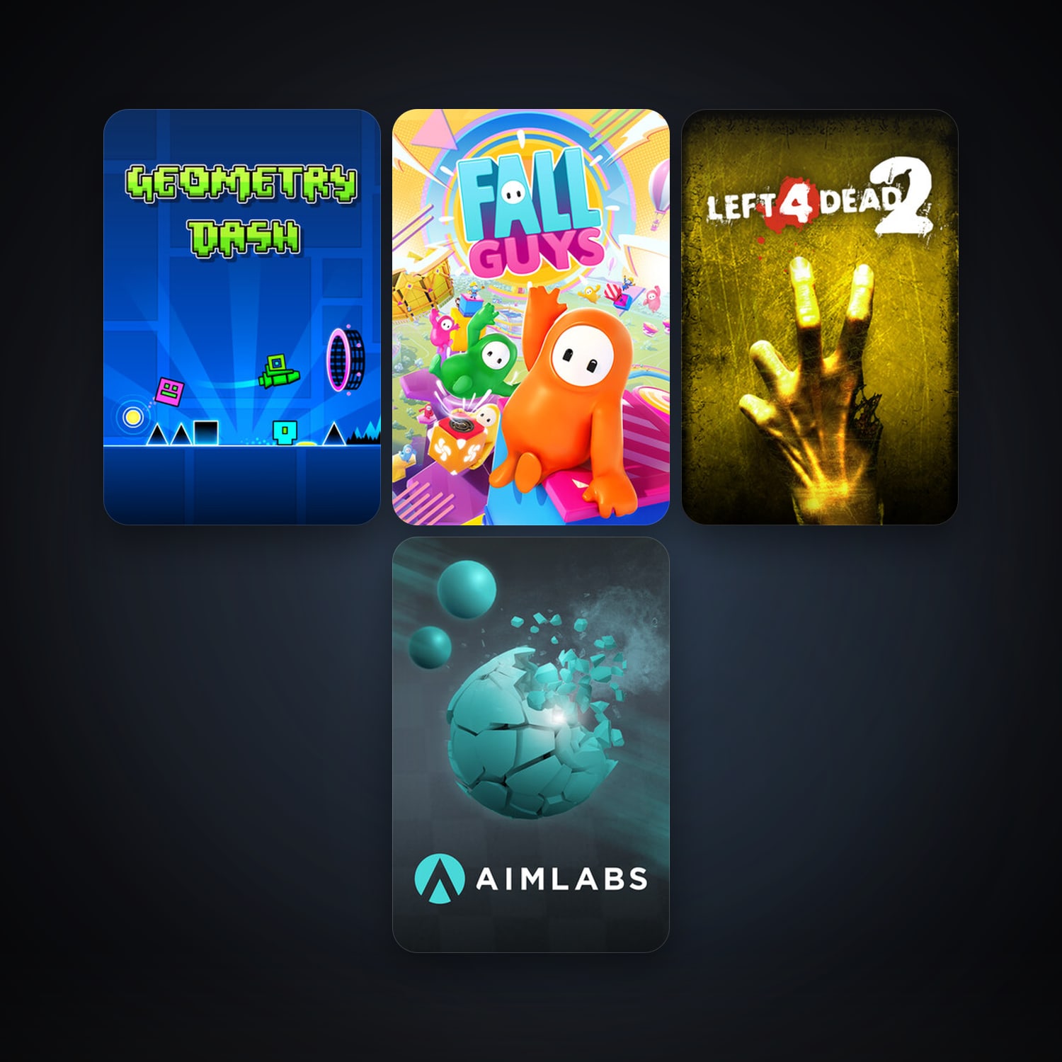Left 4 Dead 2 + Geometry Dash, 7 games, clean — HabibiAccounts