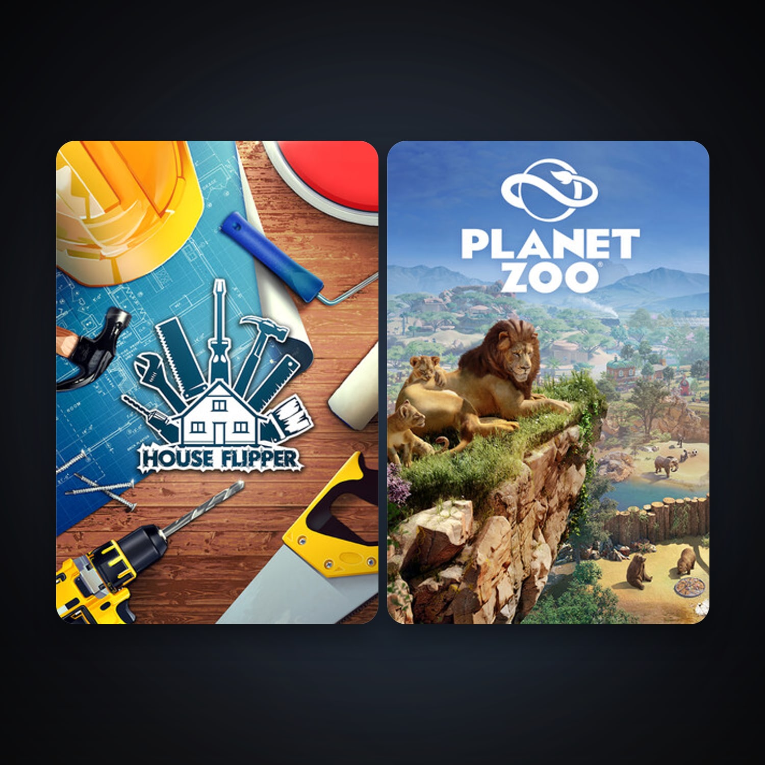 House Flipper + Planet Zoo, 3 games, clean — HabibiAccounts