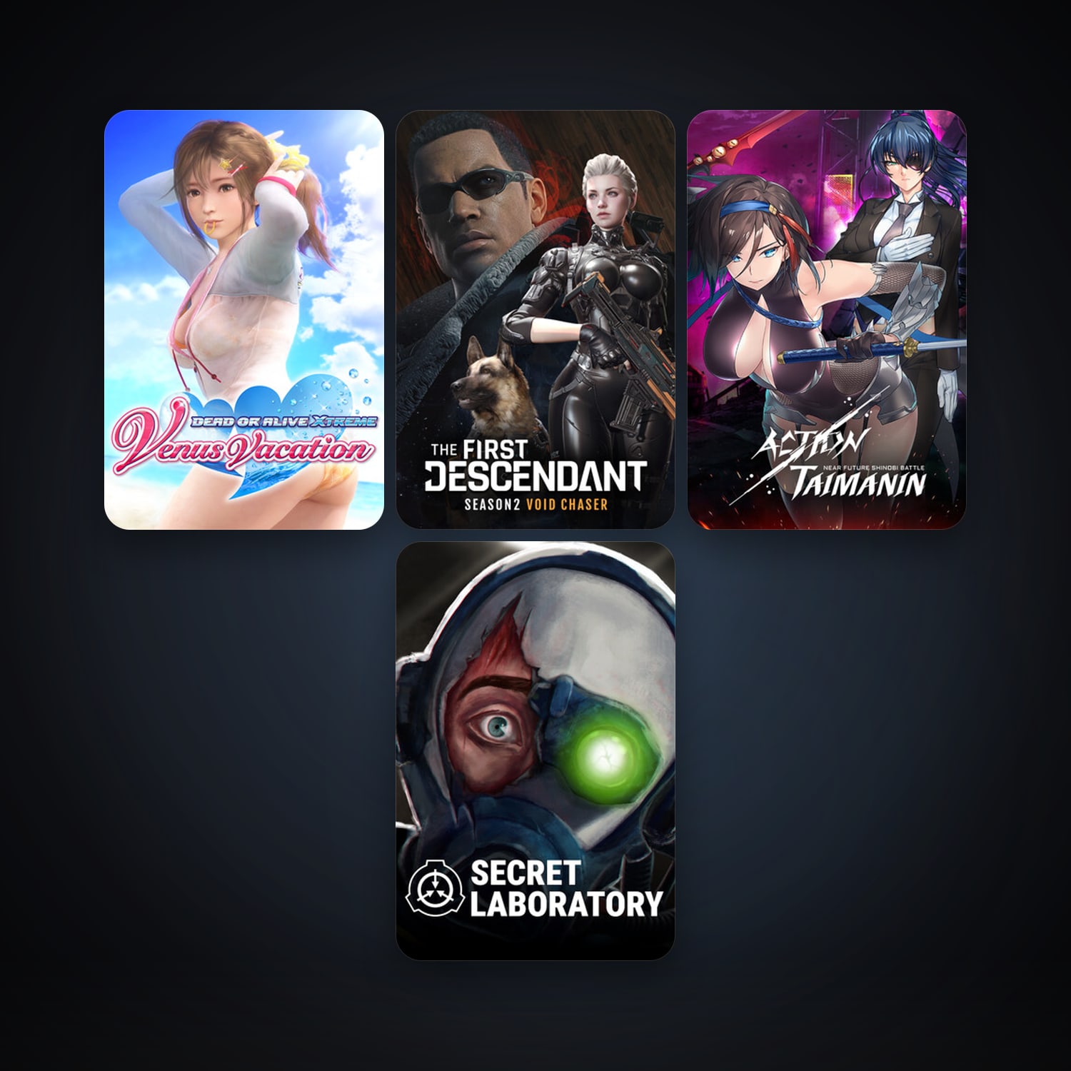 SCP: Secret Laboratory + DEAD OR ALIVE Xtreme Venus Vacation, 5 games, clean — HabibiAccounts