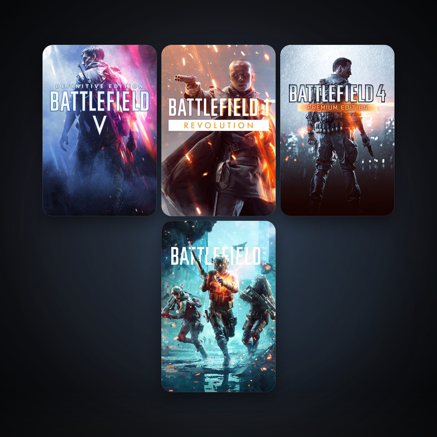 Battlefield V + Battlefield 3, 8 games, clean — HabibiAccounts