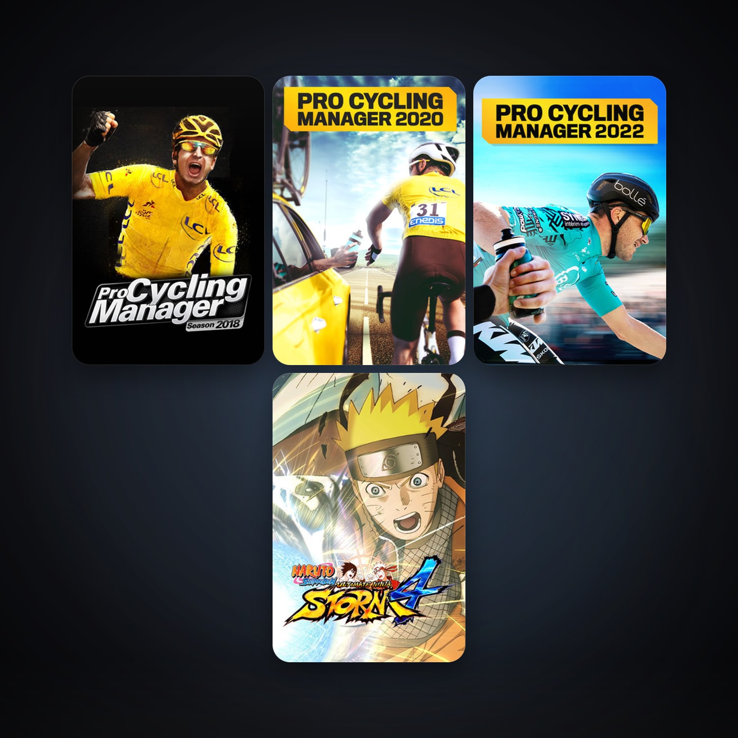 NARUTO SHIPPUDEN: Ultimate Ninja STORM 4 + Pro Cycling Manager 2018, 8 games, clean — HabibiAccounts