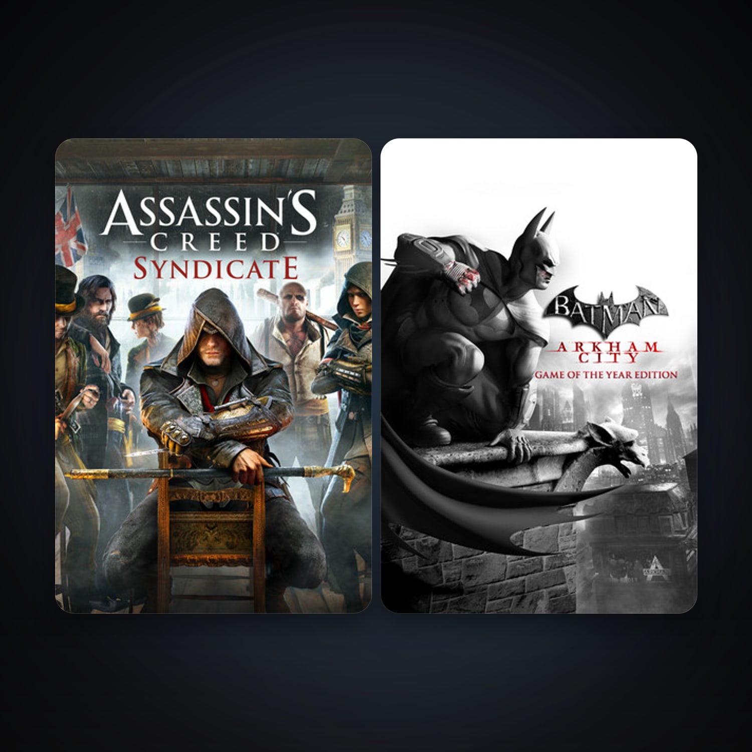 Batman: Arkham City - Game of the Year Edition + Assassin's Creed Syndicate, 2 games, clean — HabibiAccounts
