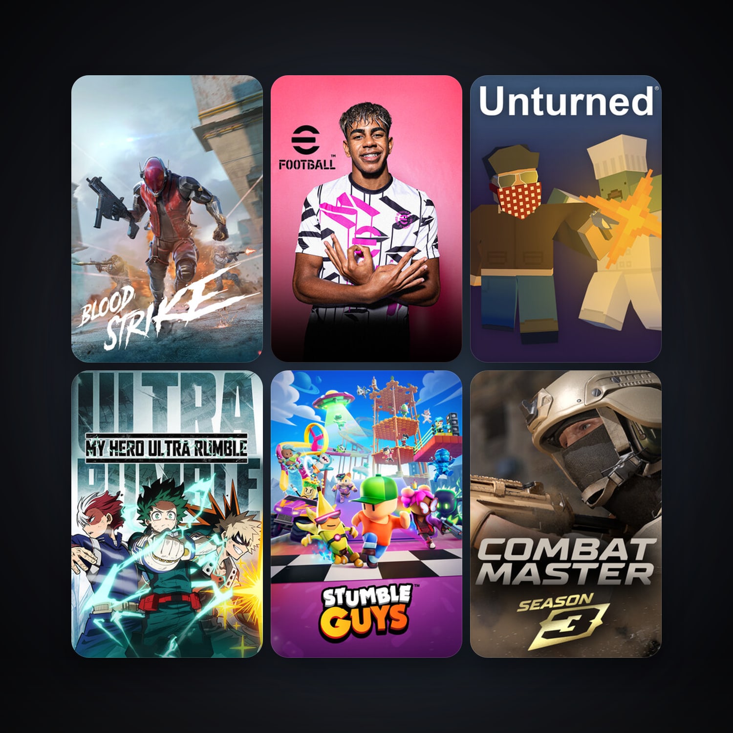 Unturned + MY HERO ULTRA RUMBLE, 11 games, clean — HabibiAccounts