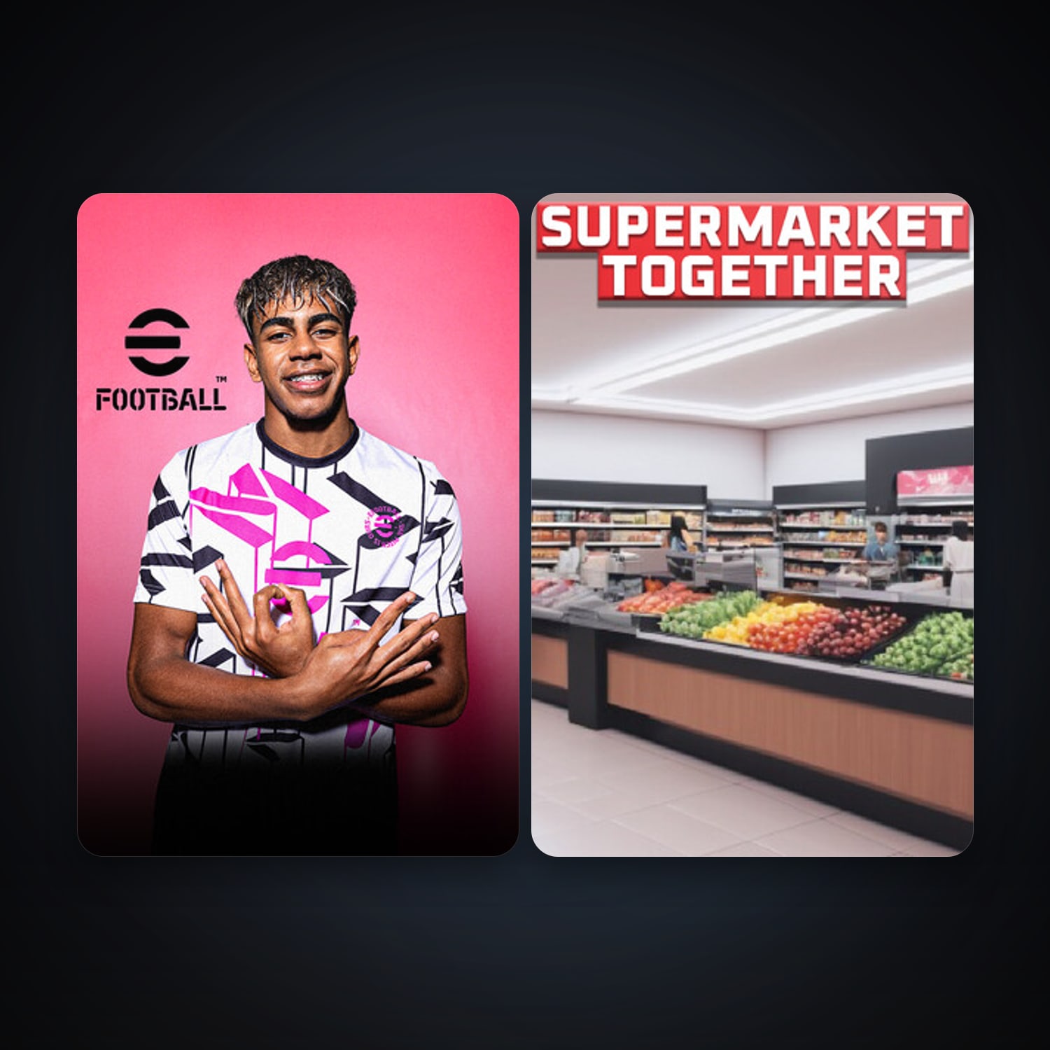eFootball 2024 + Supermarket Together, 5 games, clean — HabibiAccounts