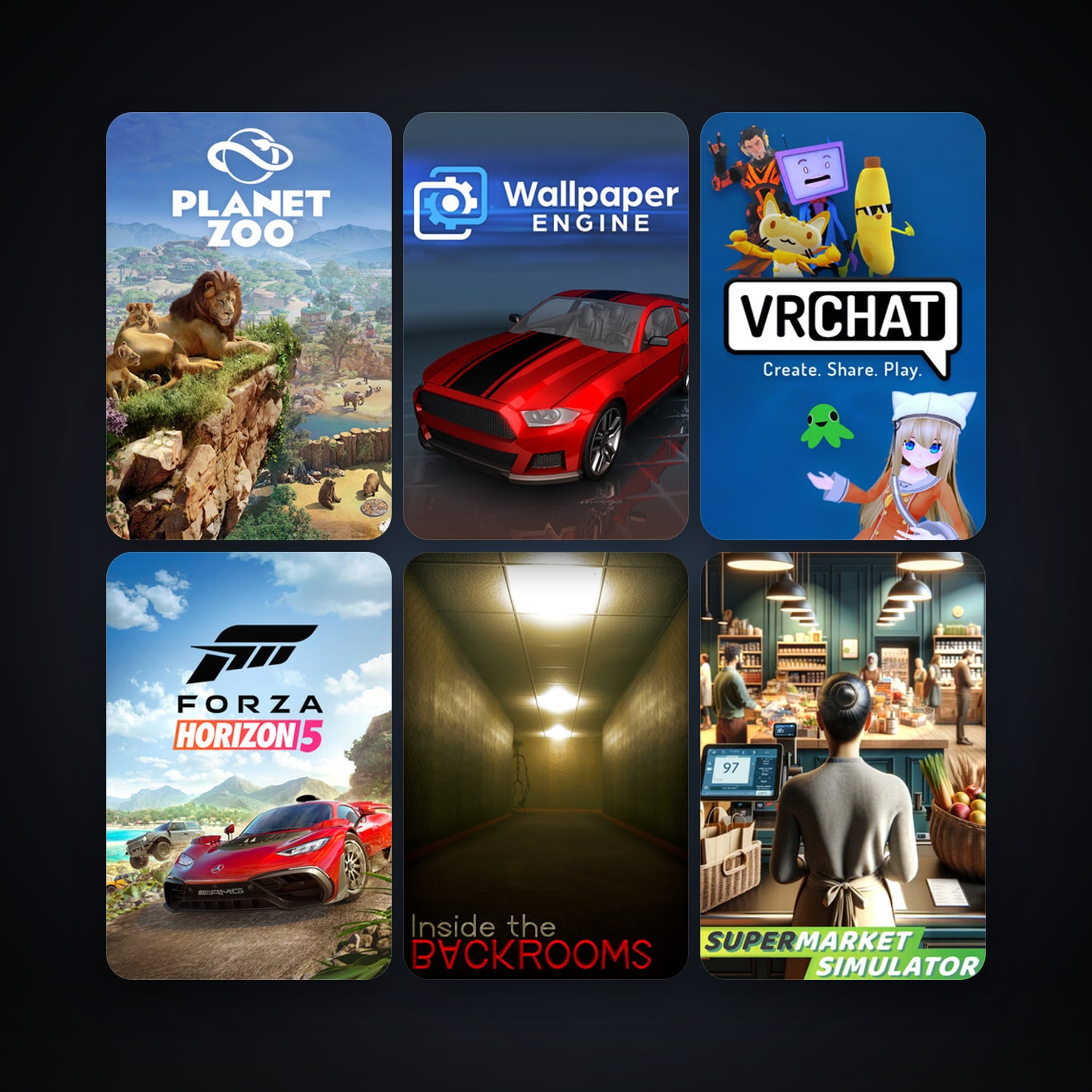 Wallpaper Engine + VRChat, 7 games, clean — HabibiAccounts