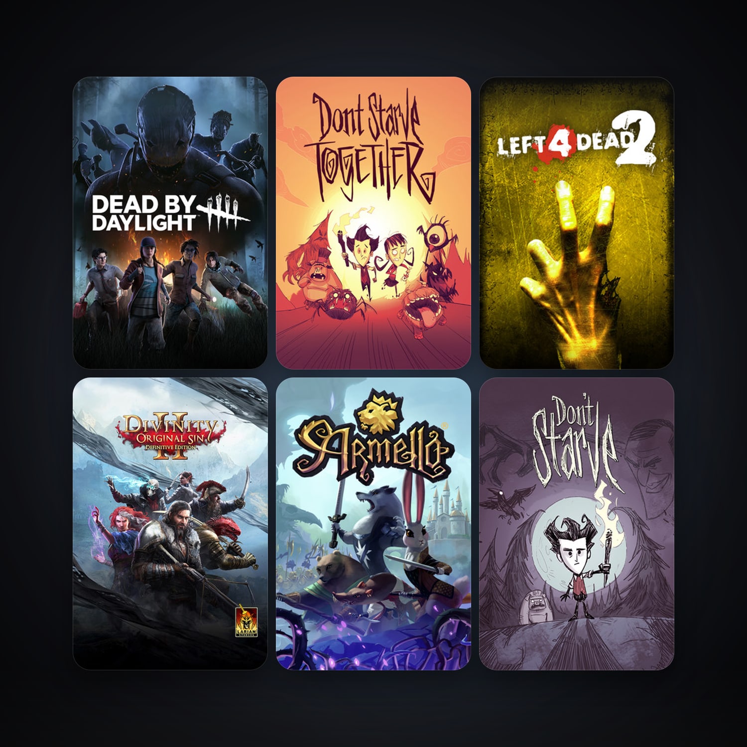 Left 4 Dead 2 + Don't Starve, 74 games, Steam 10, clean — HabibiAccounts