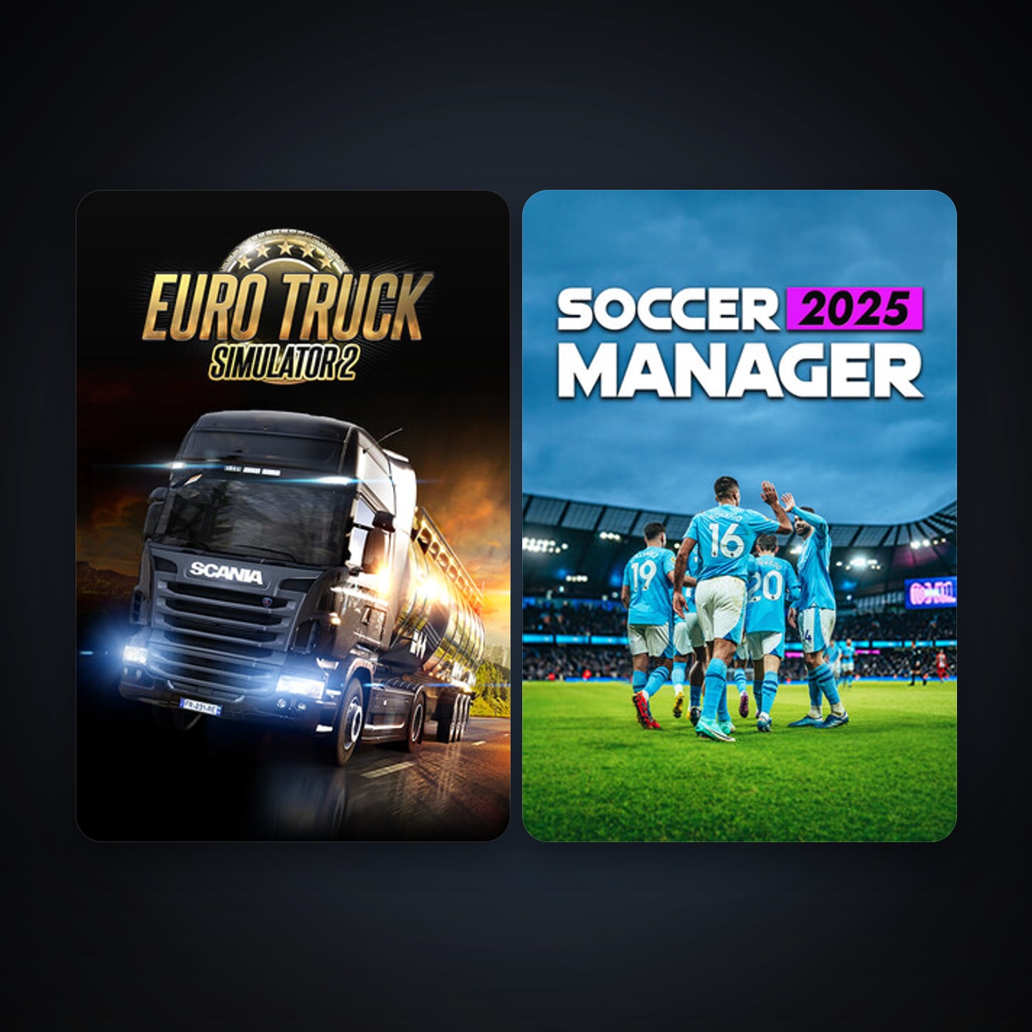 Euro Truck Simulator 2 + Soccer Manager 2027, 3 games, clean — HabibiAccounts