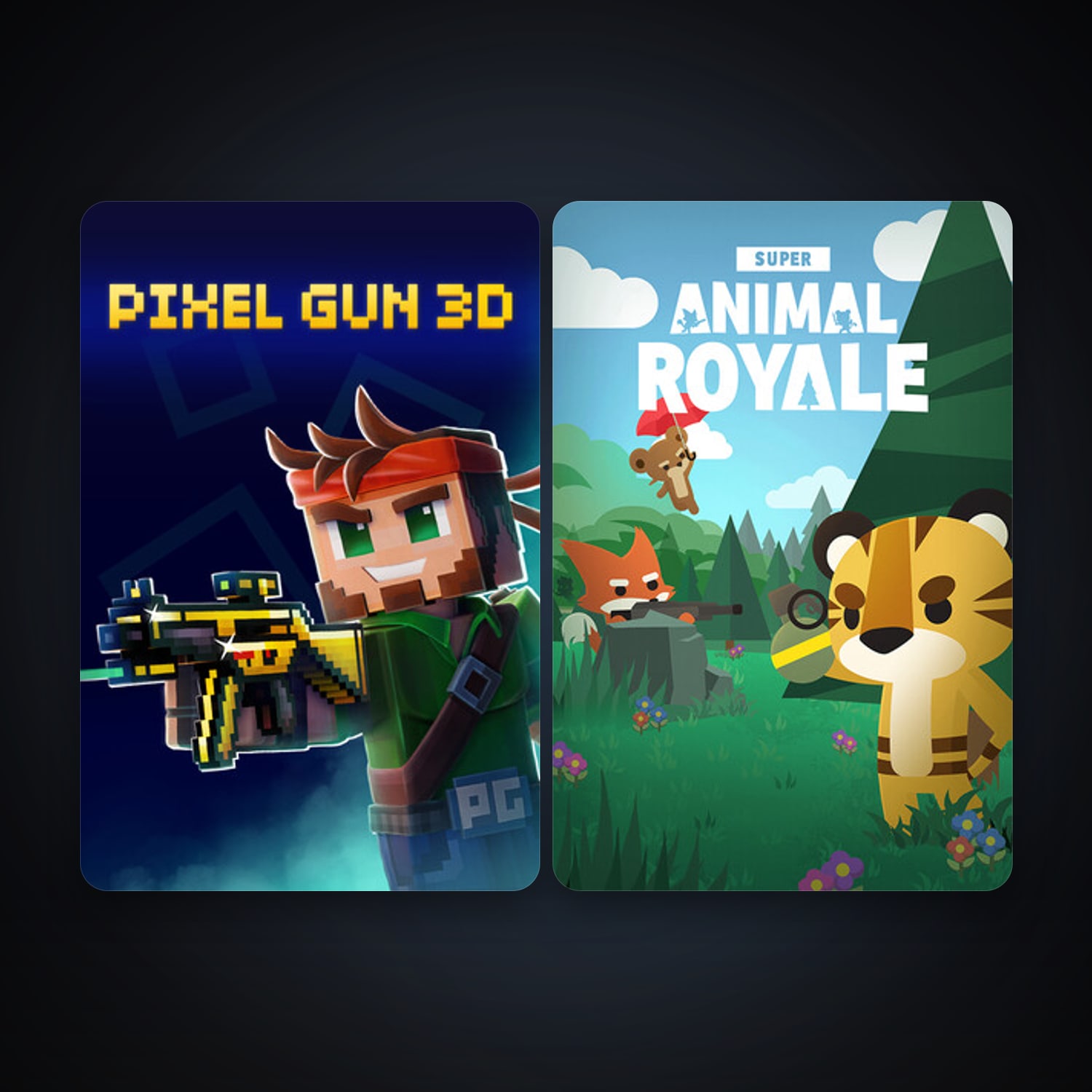 Super Animal Royale + Pixel Gun 3D: PC Edition, 8 games, clean — HabibiAccounts
