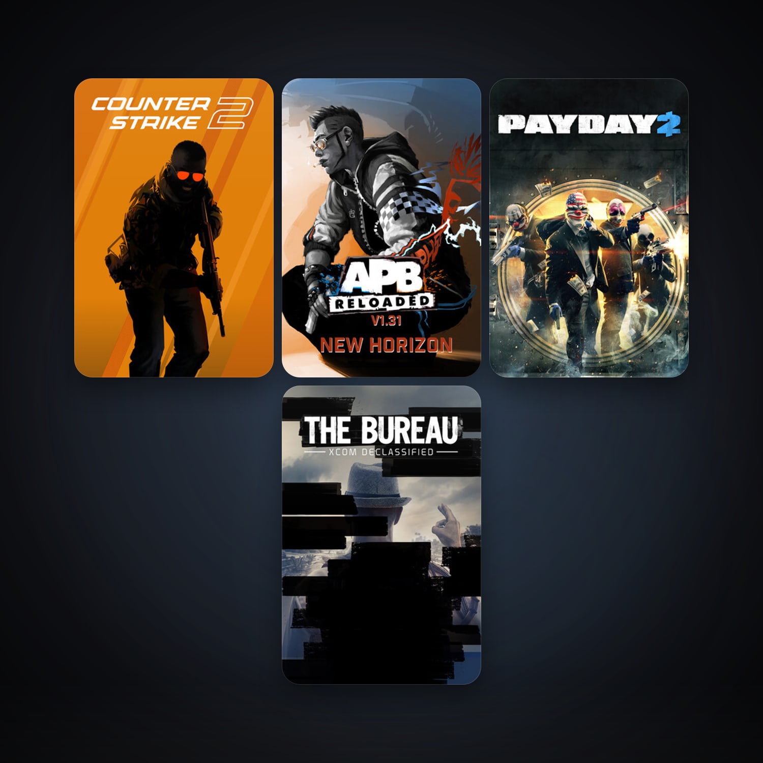 CS2 Prime + The Bureau: XCOM Declassified, 4 games, clean — HabibiAccounts