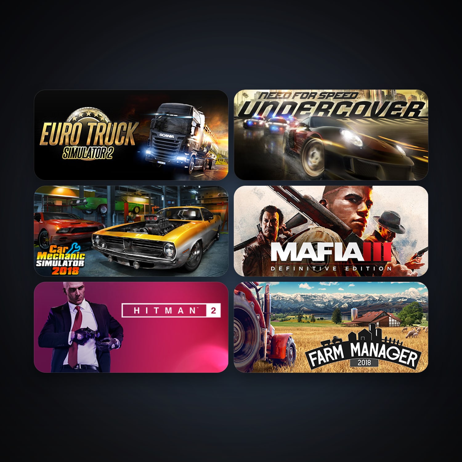 Need for Speed Undercover + Euro Truck Simulator 2, 7 games, clean — HabibiAccounts