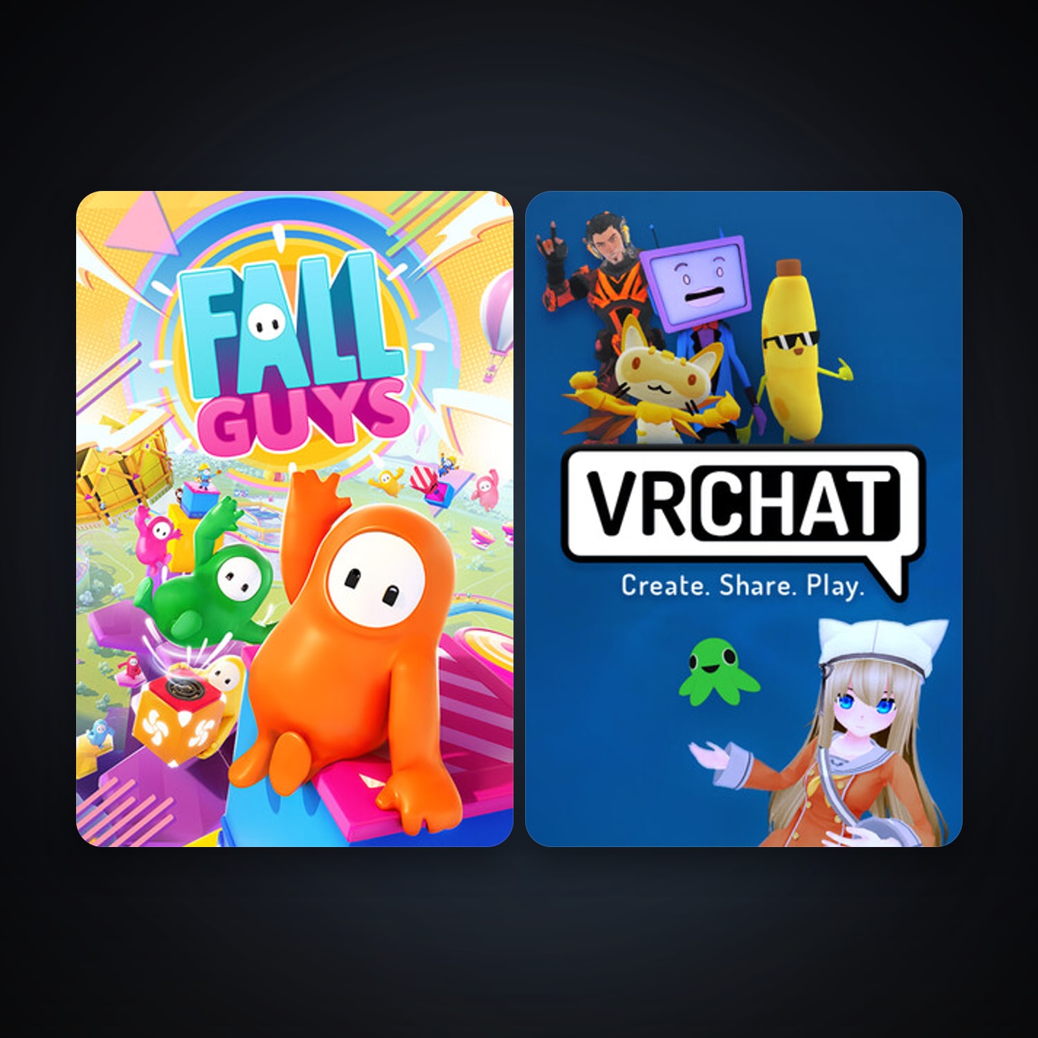 VRChat + Fall Guys, 7 games, clean — HabibiAccounts