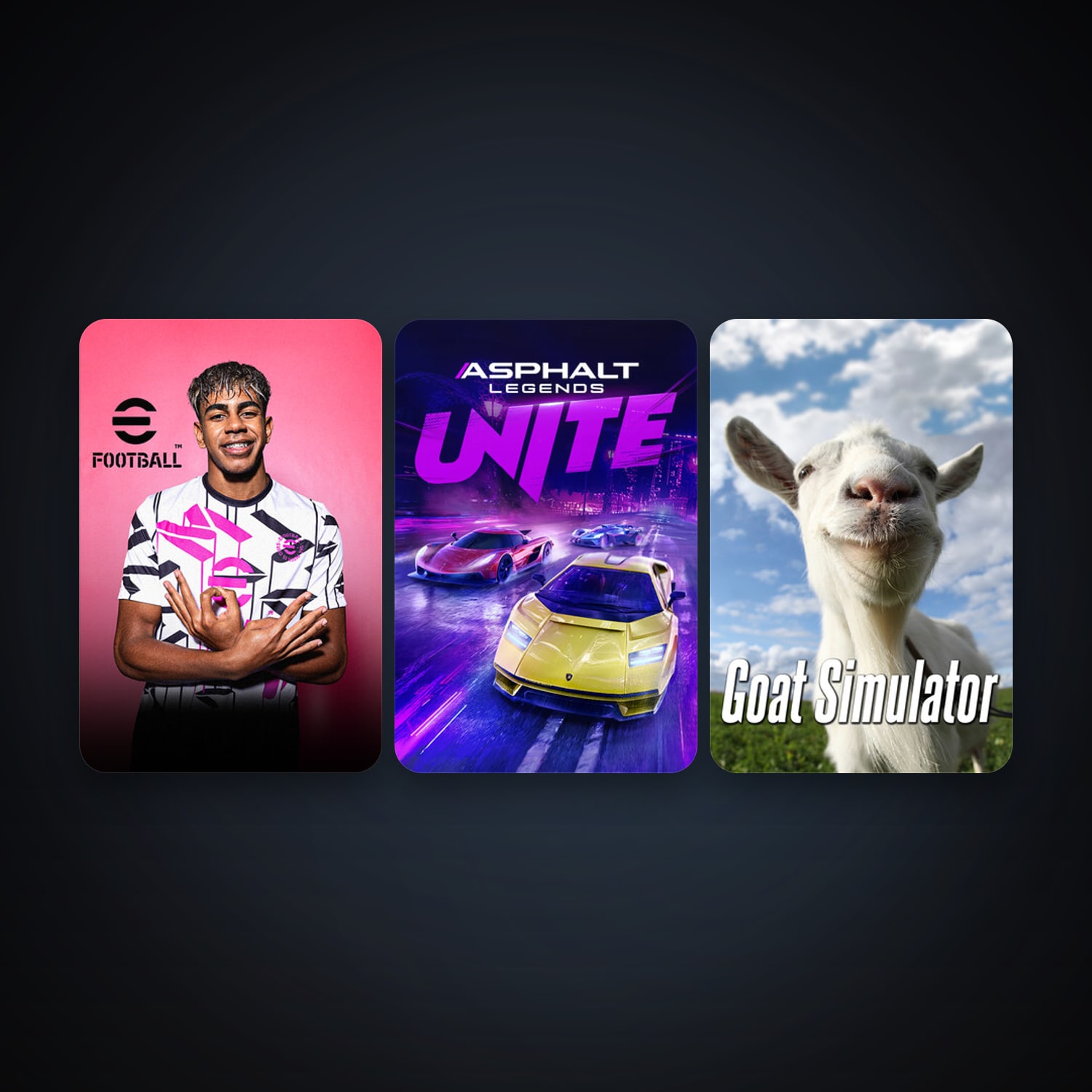 Goat Simulator + eFootball 2024, 3 games, clean — HabibiAccounts