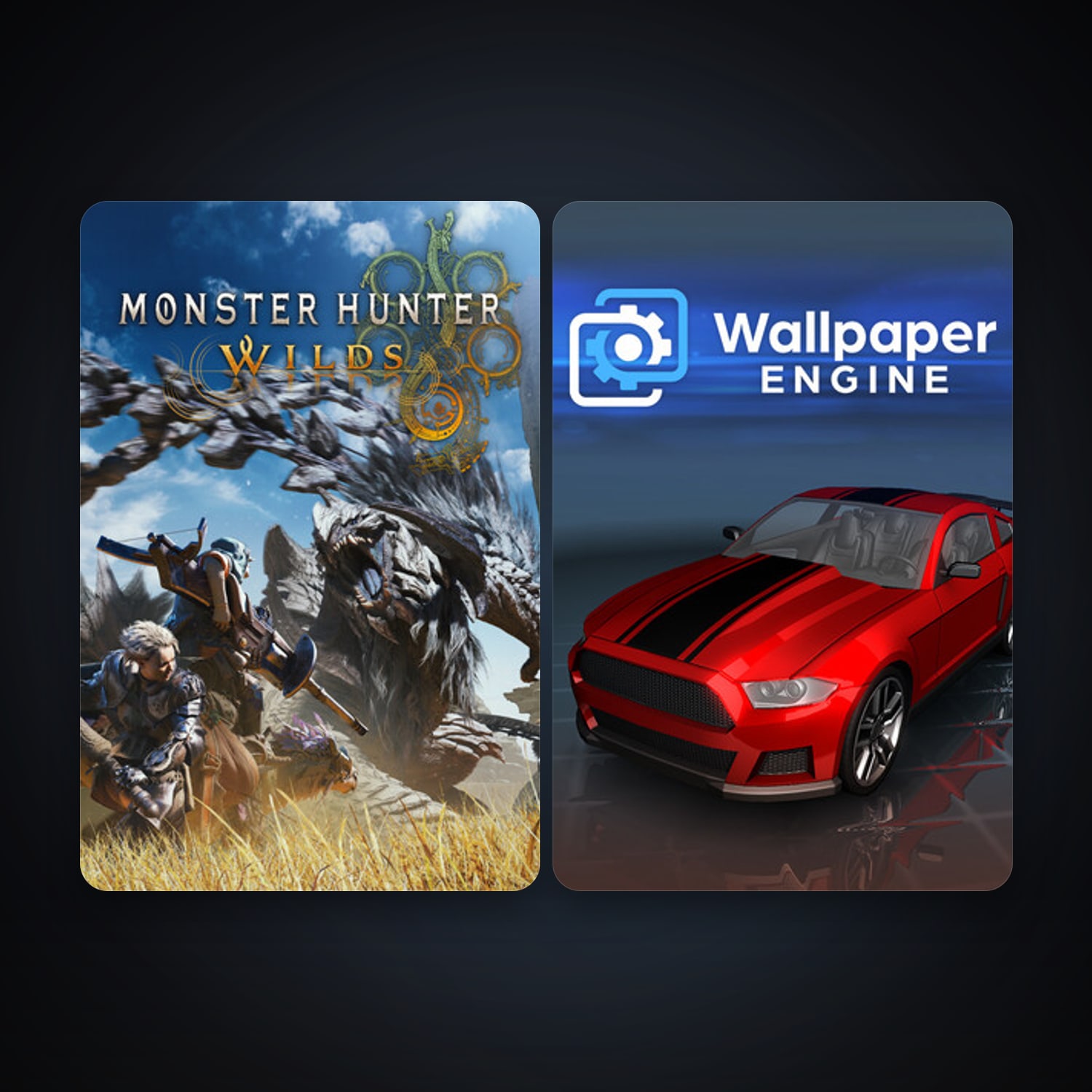 Wallpaper Engine + Monster Hunter Wilds, 3 games, clean — HabibiAccounts