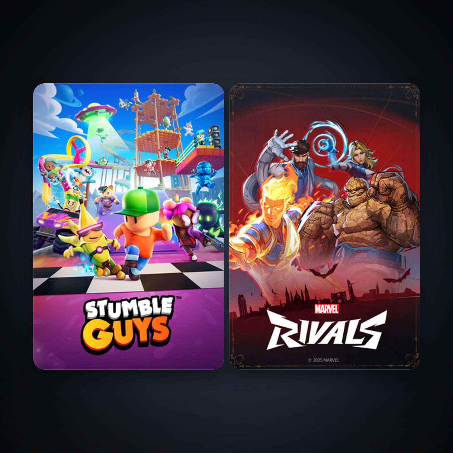 Stumble Guys + Marvel Rivals, 3 games, clean — HabibiAccounts
