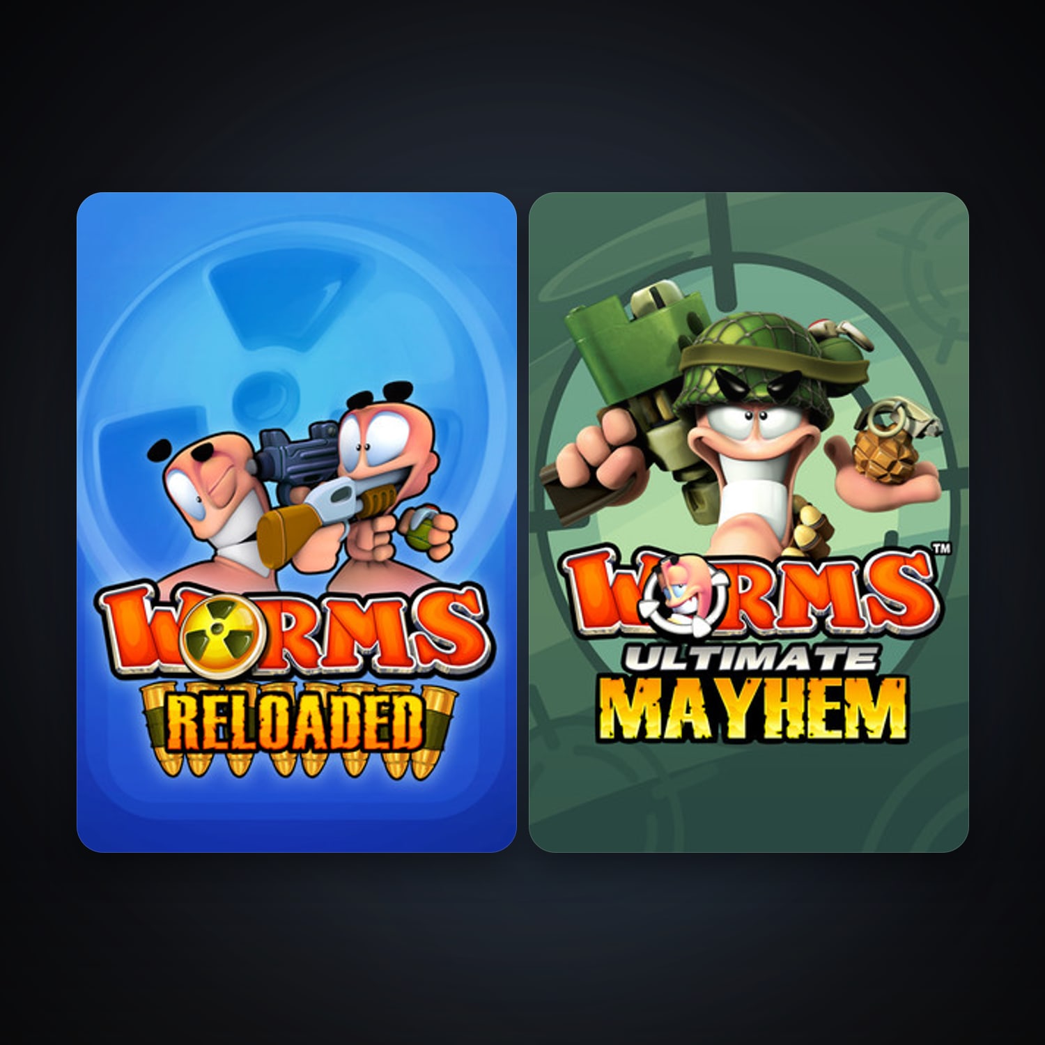 Worms Reloaded + Worms Ultimate Mayhem, 6 games, clean — HabibiAccounts