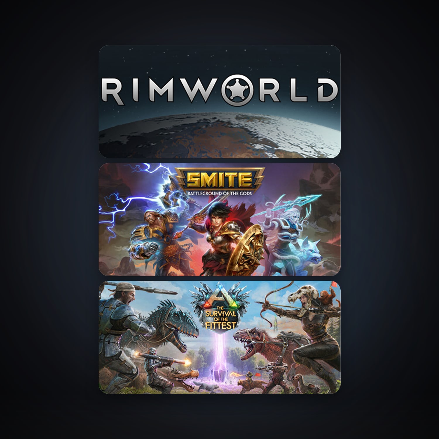 RimWorld + SMITE, 6 games, clean — HabibiAccounts