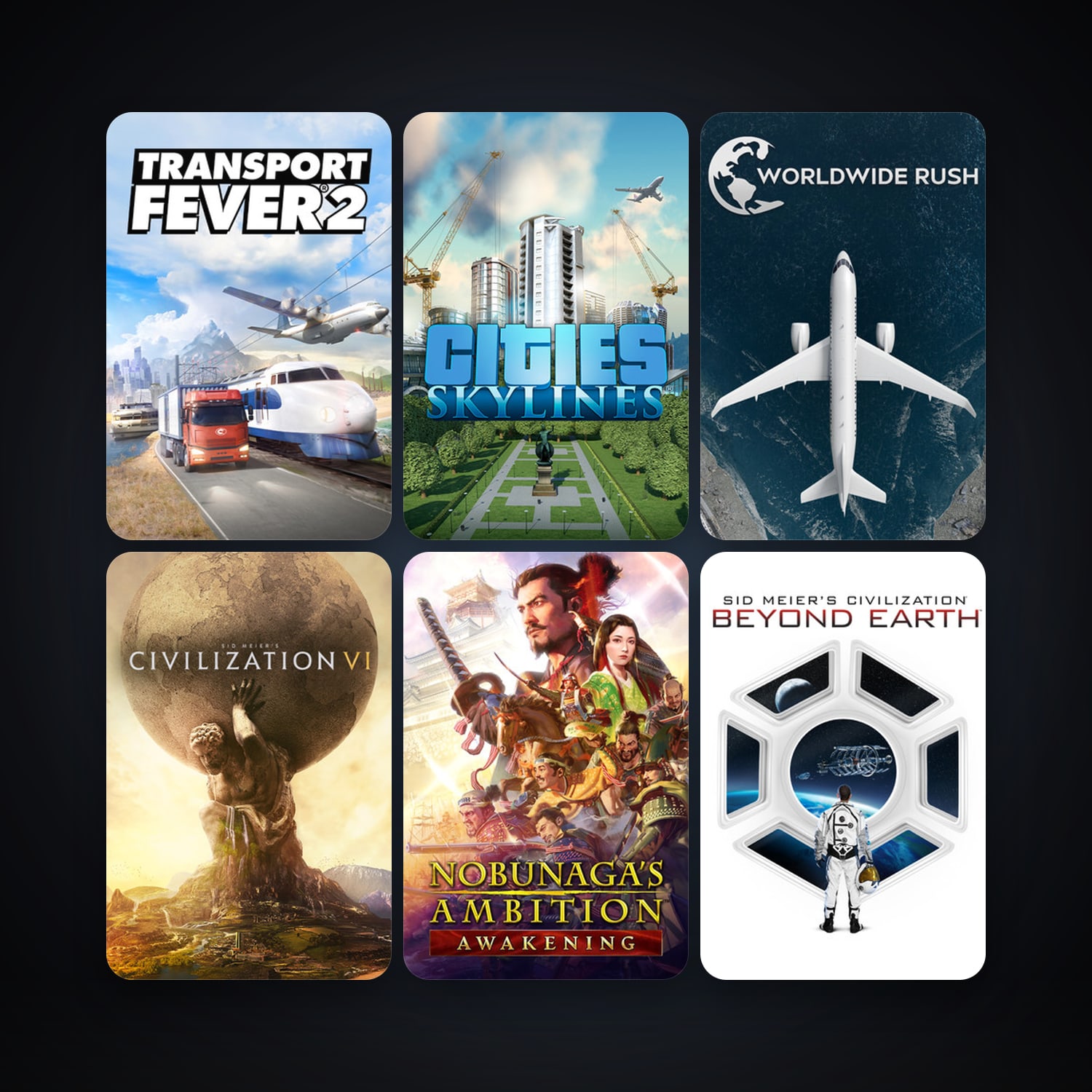 Sid Meier's Civilization: Beyond Earth + Cities: Skylines, 61 games, Steam 10, clean — HabibiAccounts