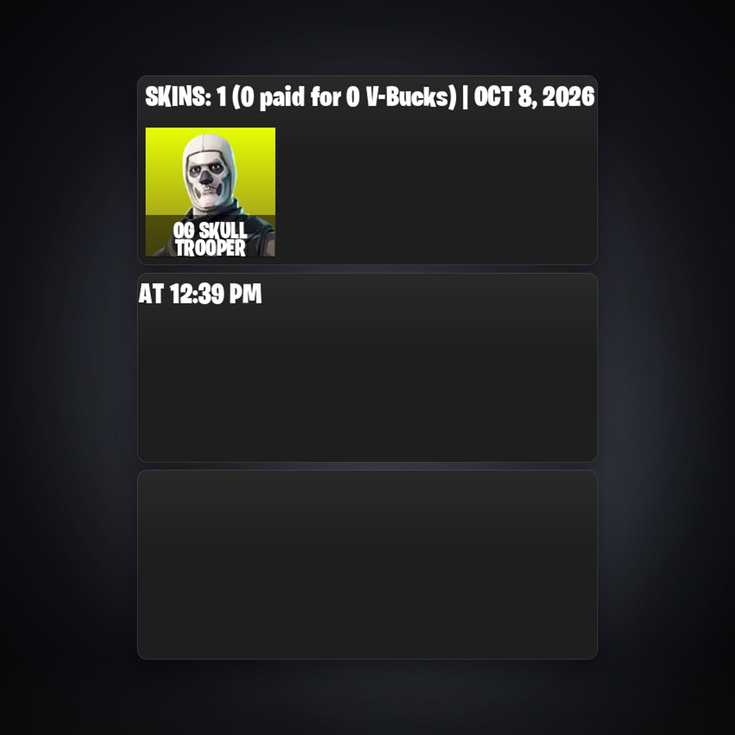 Fortnite account with OG Skull Trooper — 1 skin — 300 V-Bucks — lvl 36 — HabibiAccounts
