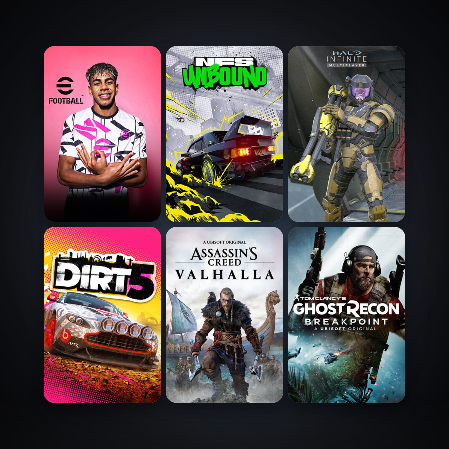 DIRT 5 + Halo Infinite, 7 games, clean — HabibiAccounts