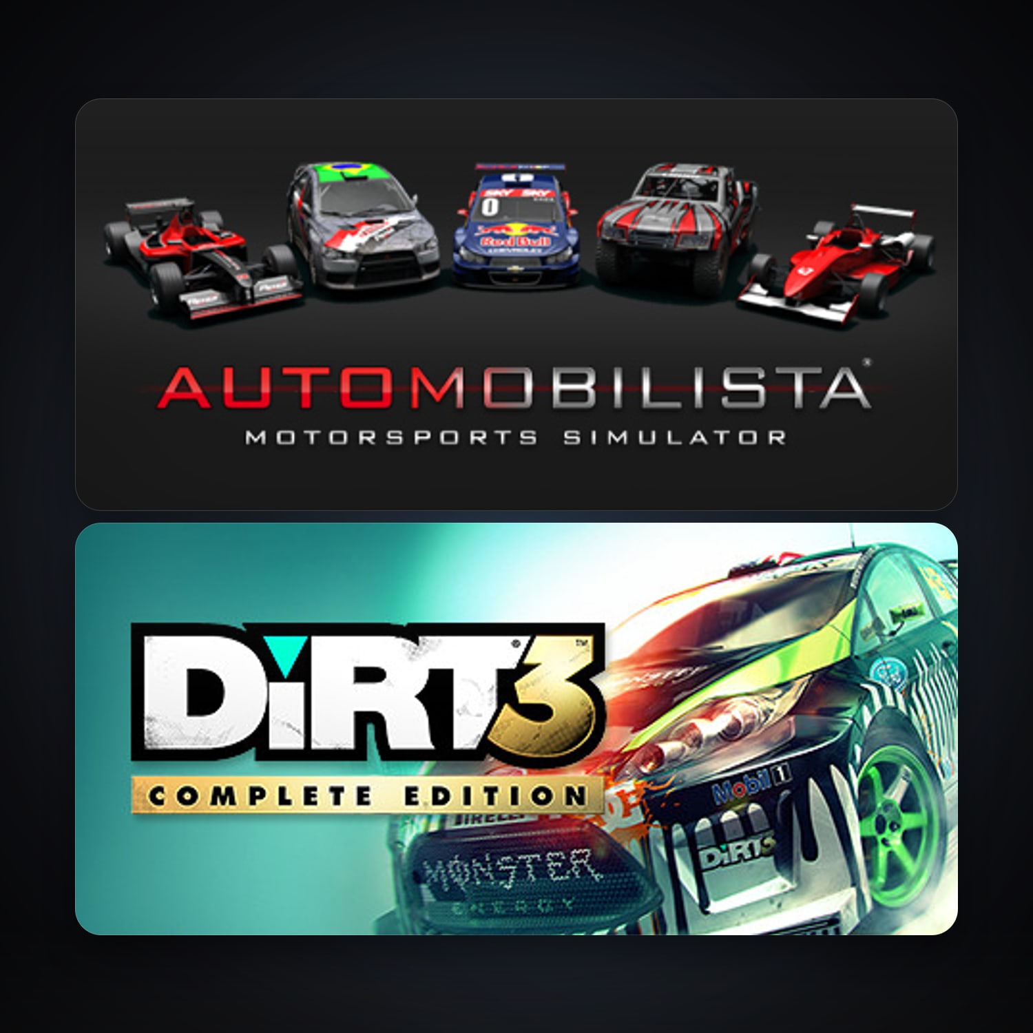 DiRT 3 Complete Edition + Automobilista, 4 games, clean — HabibiAccounts