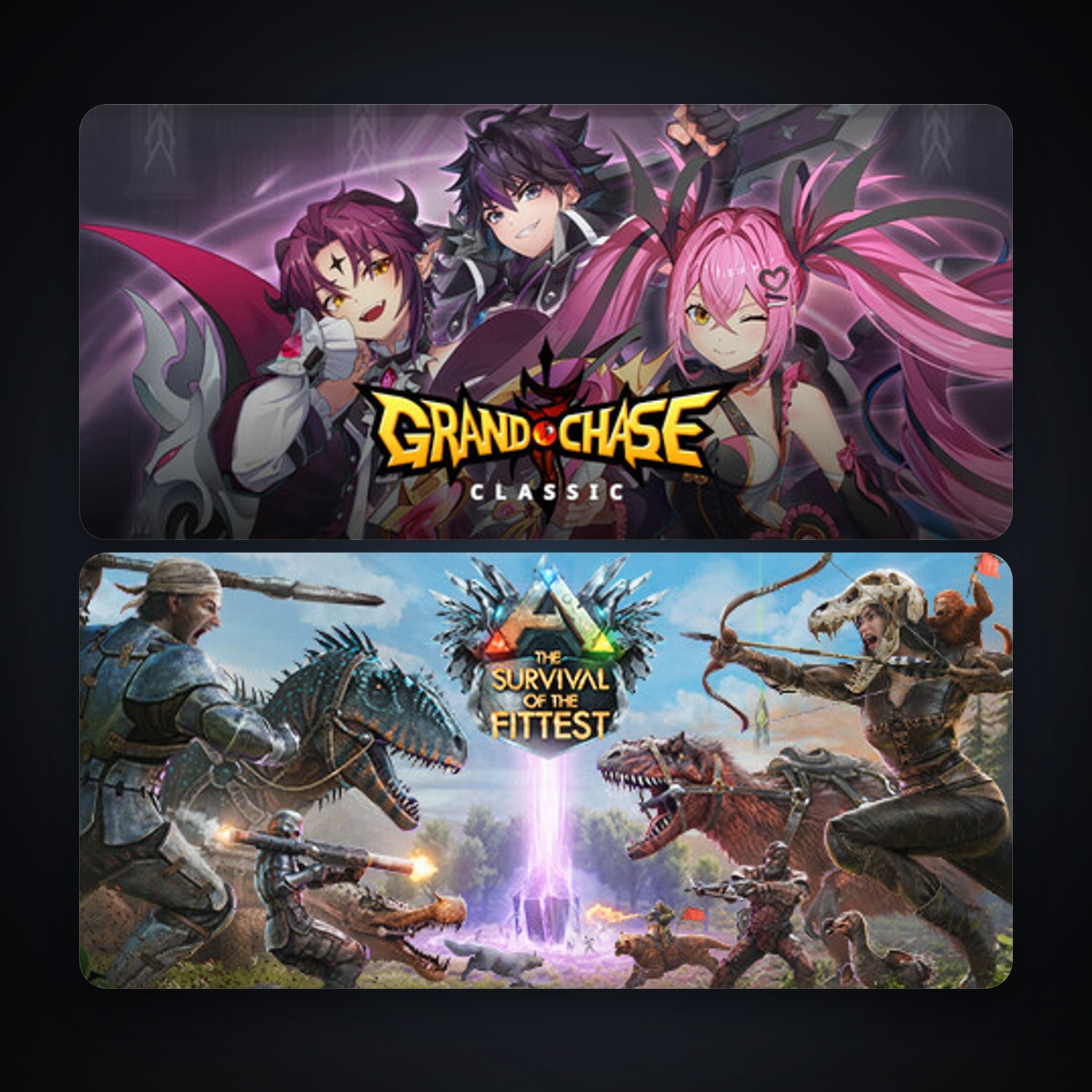 ARK: The Survival Of The Fittest + GrandChase, 4 games, clean — HabibiAccounts
