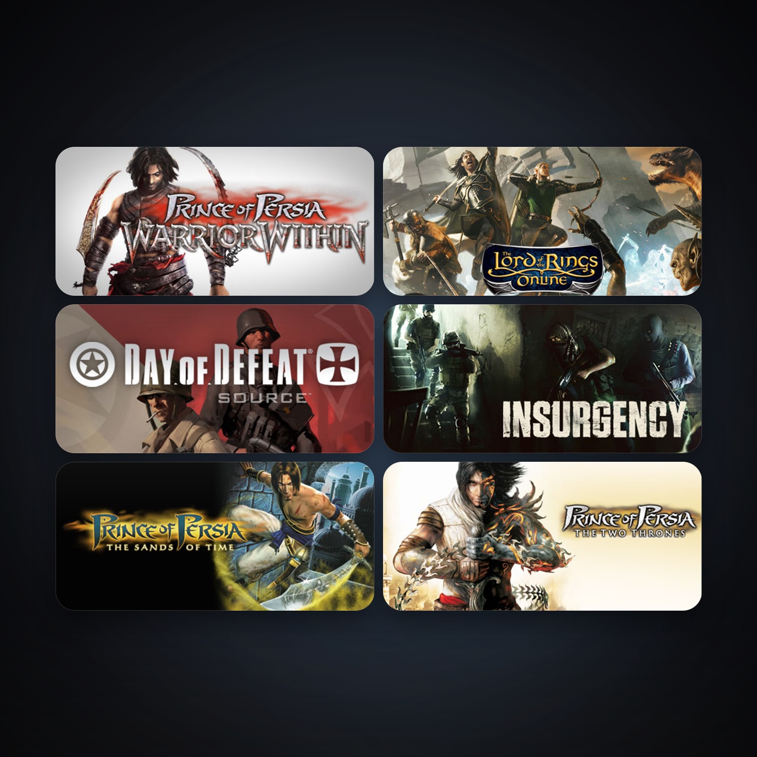 Day of Defeat: Source + Prince of Persia: Warrior Within, 6 games, clean — HabibiAccounts