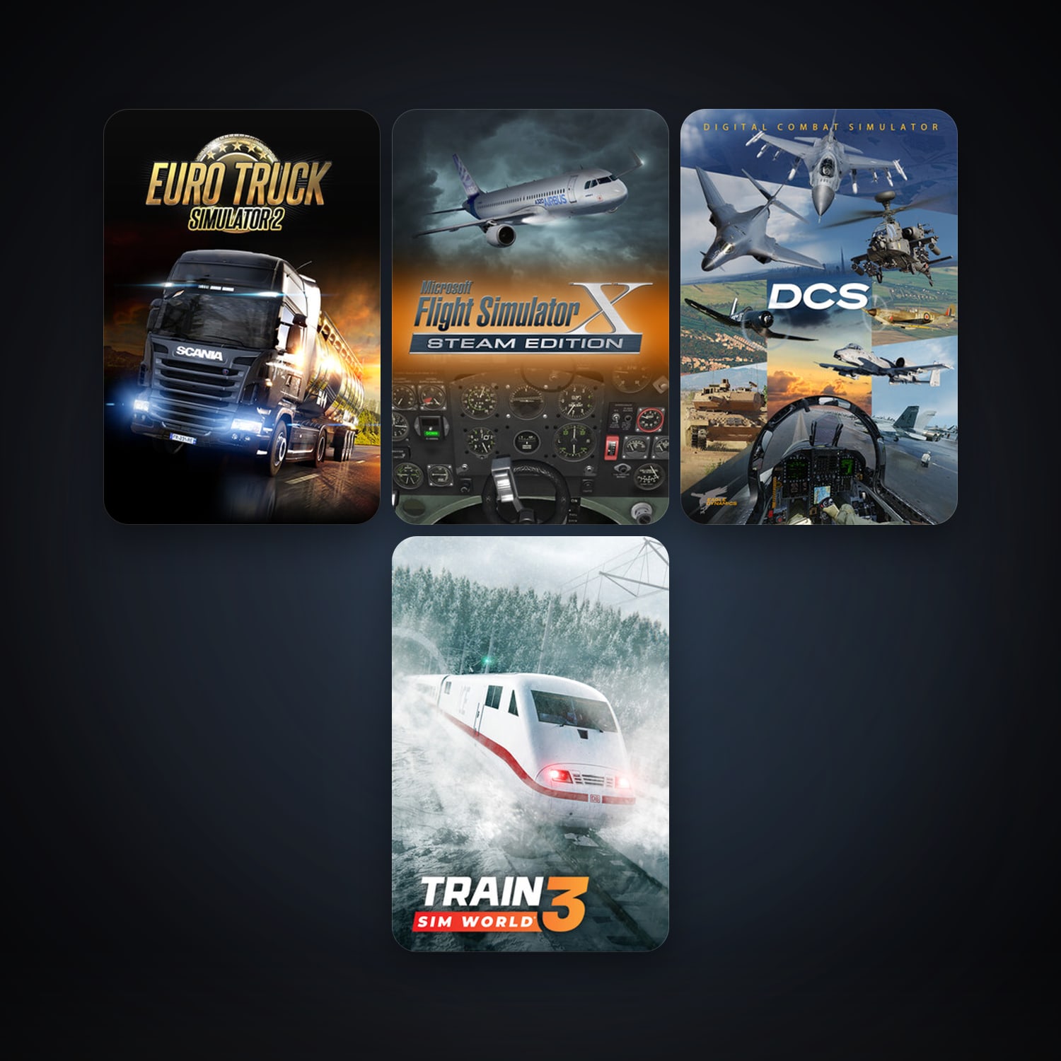 DCS World Steam Edition + Euro Truck Simulator 2, 6 games, clean — HabibiAccounts