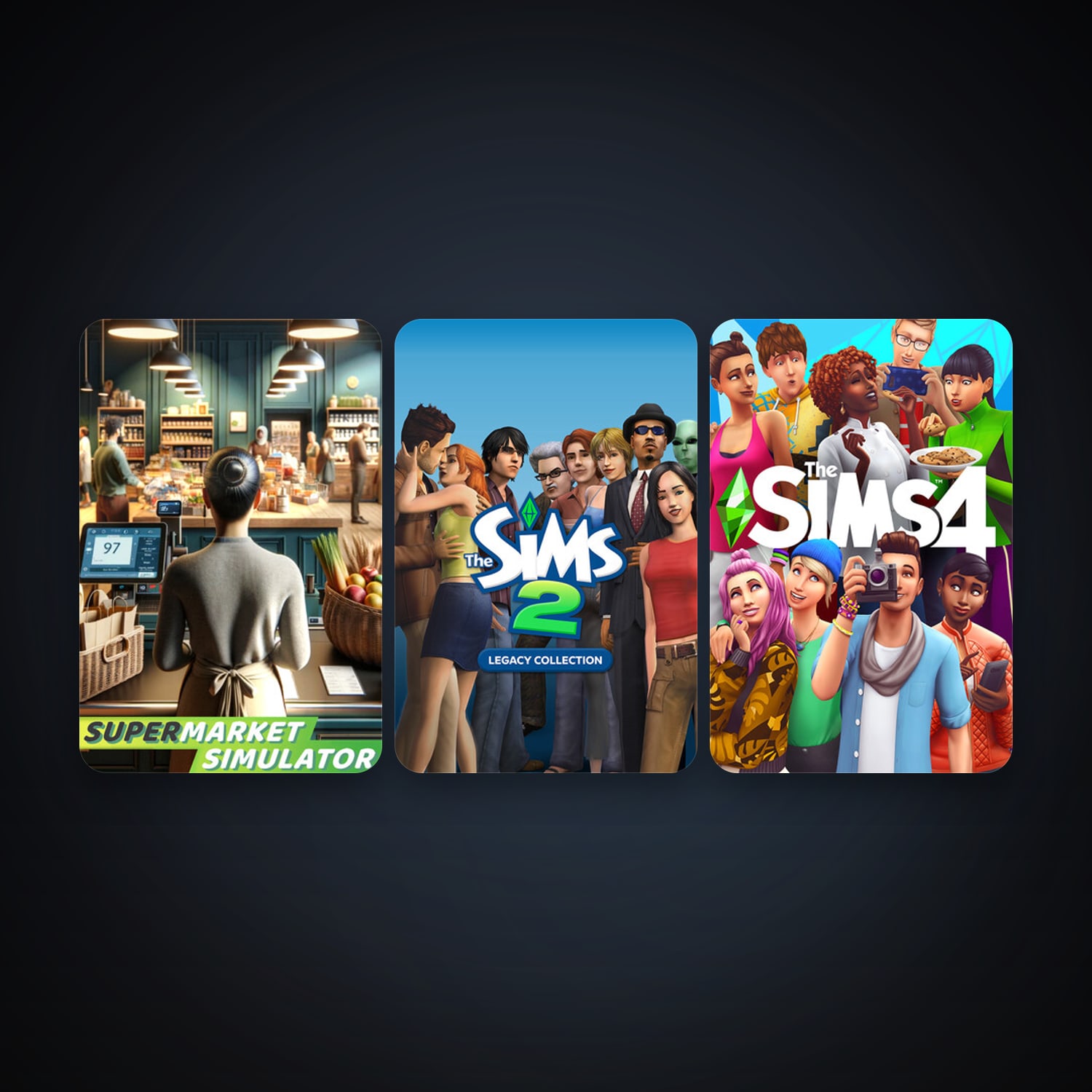 The Sims 4 + Supermarket Simulator, 5 games, clean — HabibiAccounts