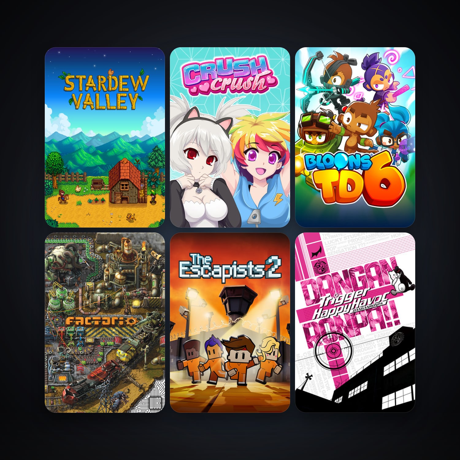 Stardew Valley + Danganronpa: Trigger Happy Havoc, 58 games, clean — HabibiAccounts