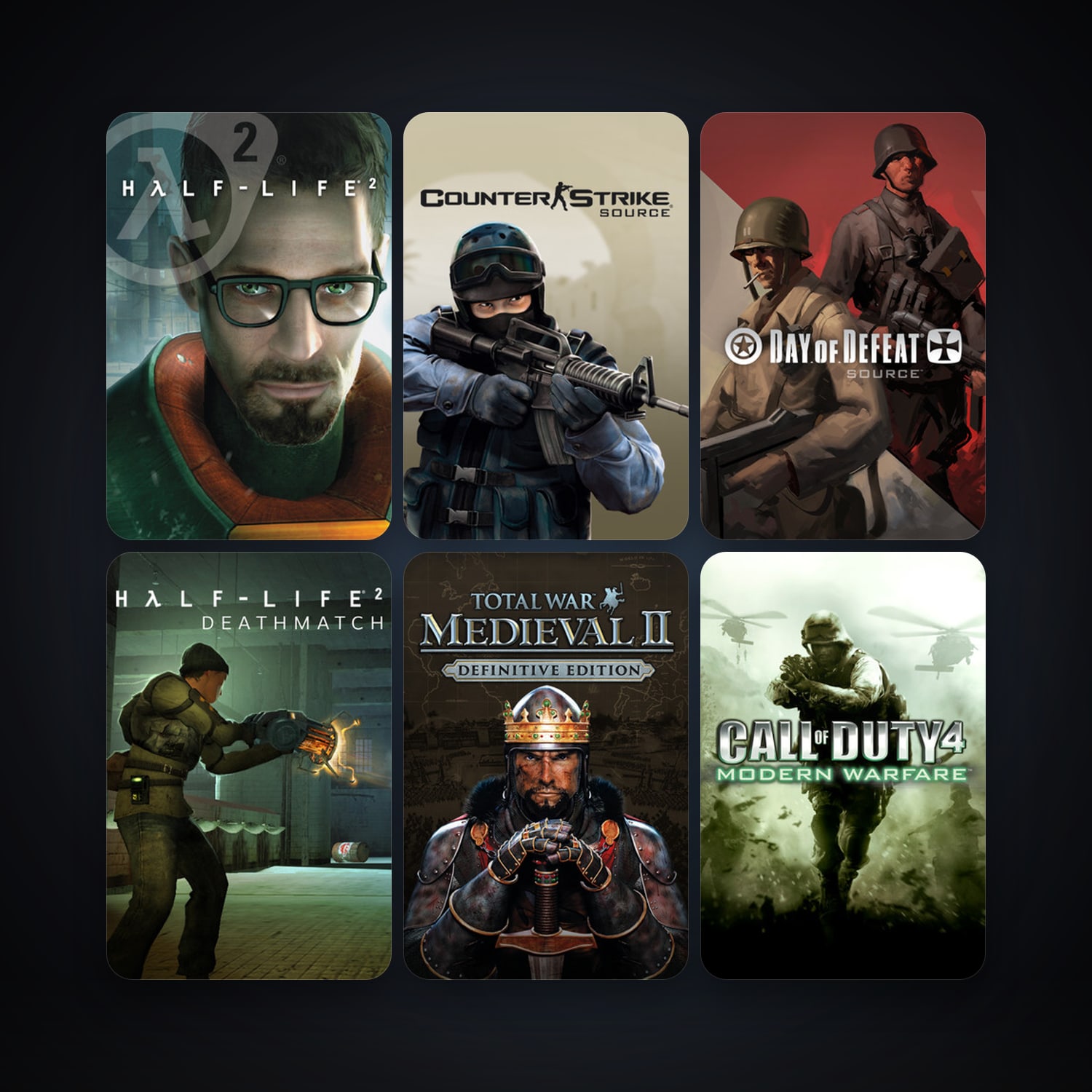 Half-Life 2 + Counter-Strike: Source, 8 games, Steam 10, clean — HabibiAccounts