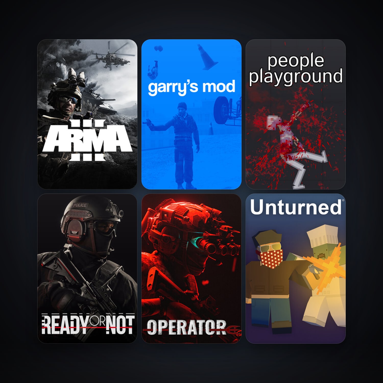 Garry's Mod + Arma 3, 65 games, Steam 34, clean — HabibiAccounts