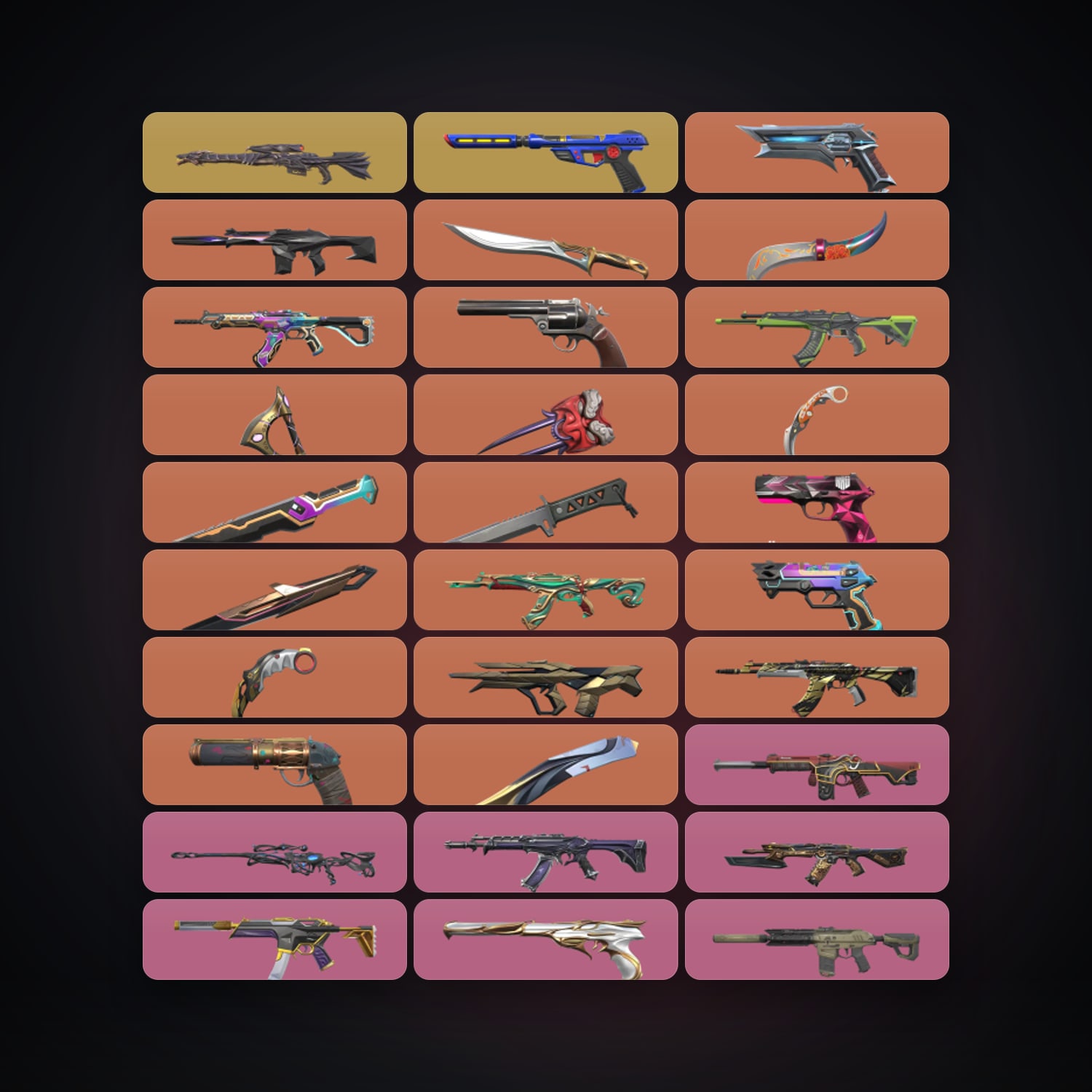 NA Plat 1 locker — 10 knives, 186 skins, lvl 262 — HabibiAccounts