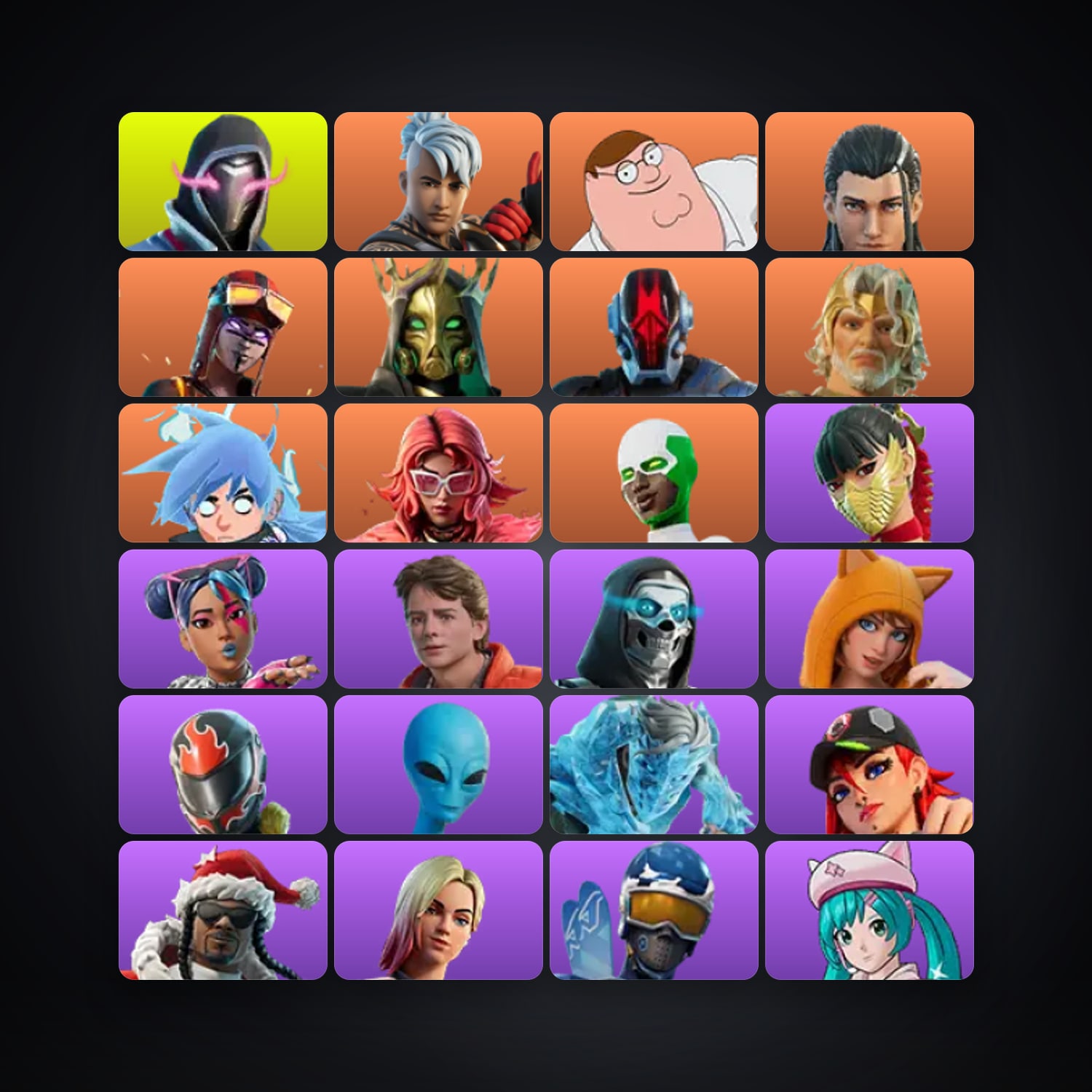 Fortnite account with Ronin & Peter Griffin — 106 skins — 400 V-Bucks — lvl 2404 — HabibiAccounts