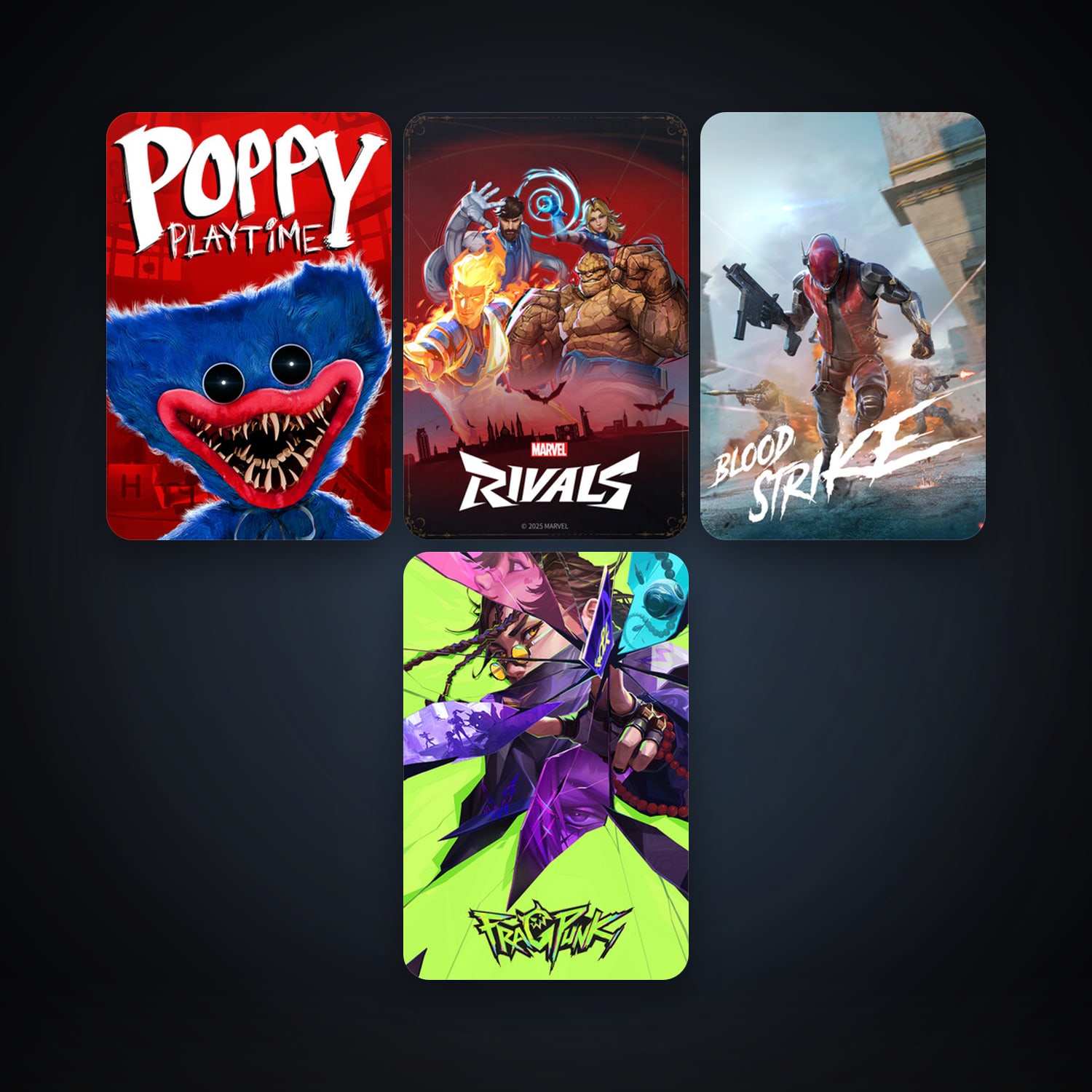 Poppy Playtime + Marvel Rivals, 10 games, clean — HabibiAccounts