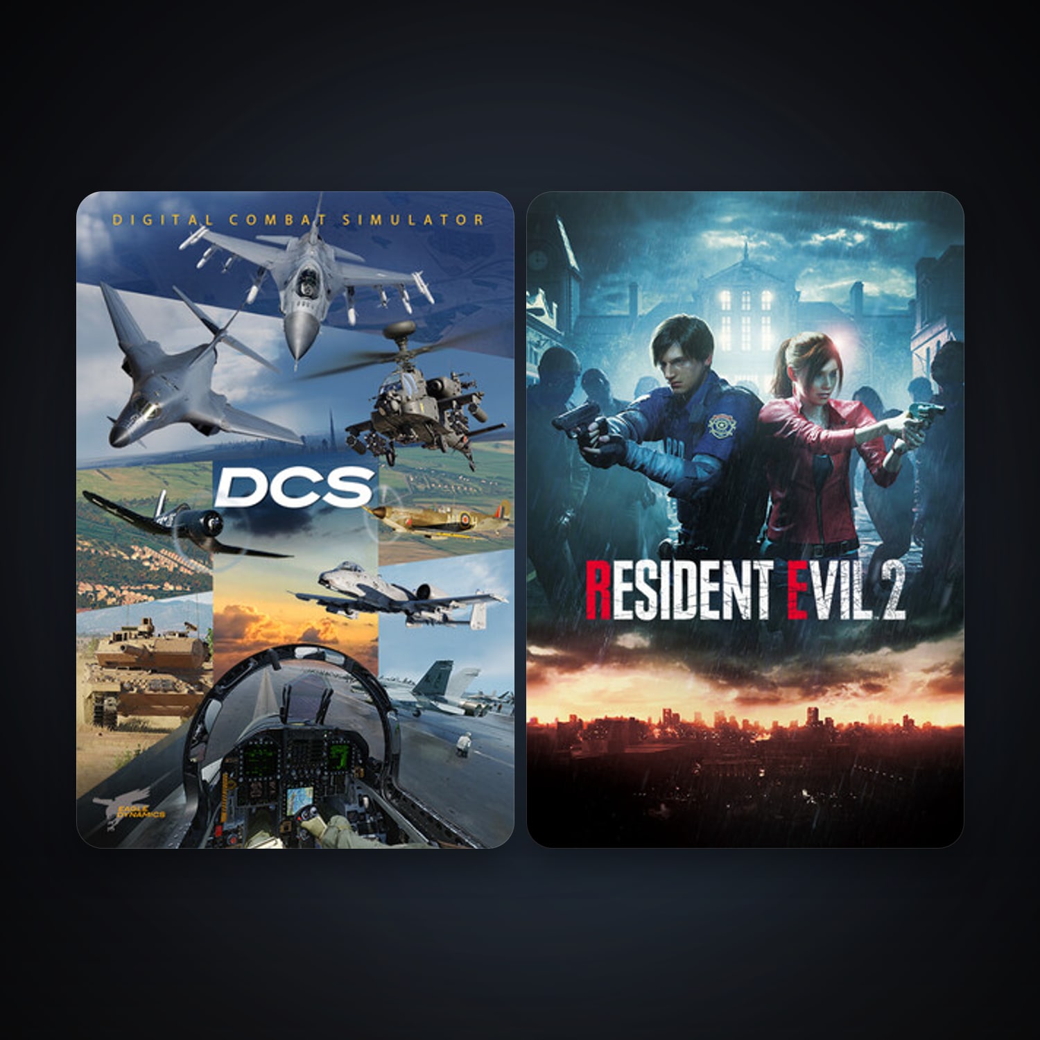 DCS World Steam Edition + RESIDENT EVIL 2, 2 games, clean — HabibiAccounts