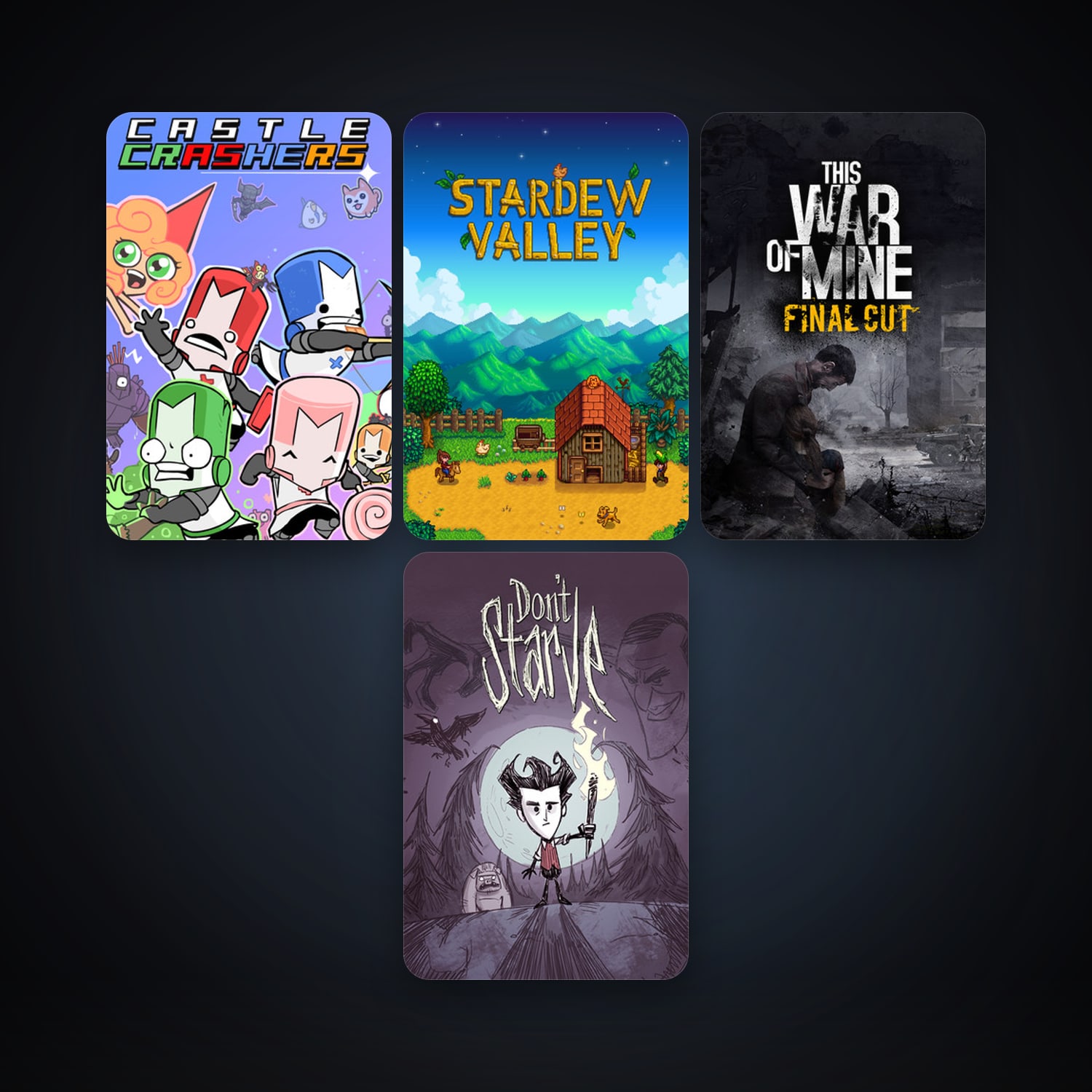 Castle Crashers + Don't Starve, 6 games, clean — HabibiAccounts