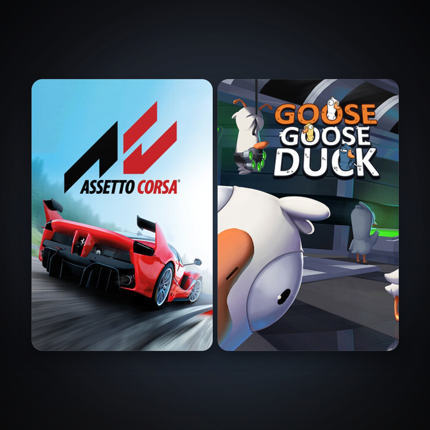 Assetto Corsa + Goose Goose Duck, 6 games, clean — HabibiAccounts
