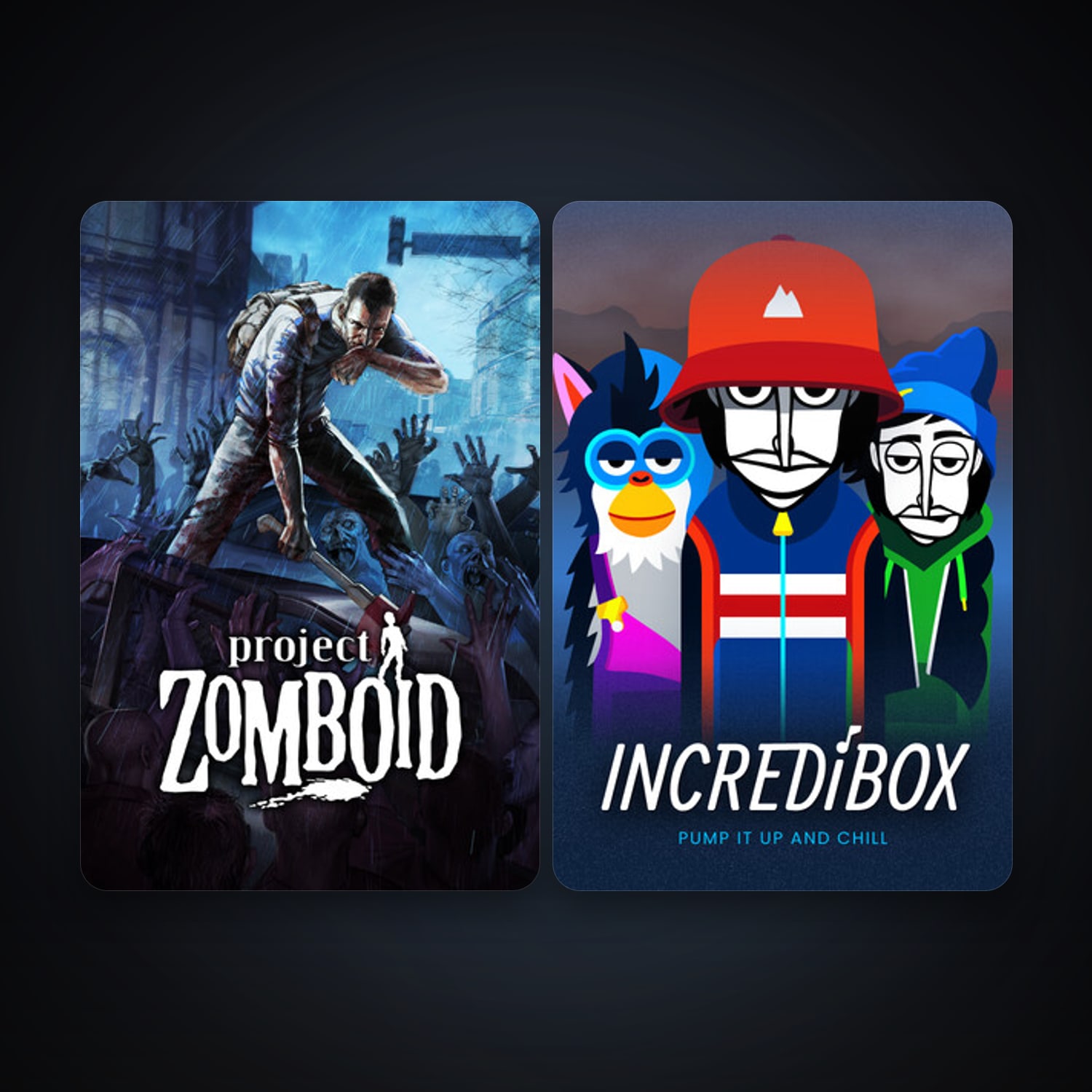 Project Zomboid + Incredibox, 5 games, clean — HabibiAccounts
