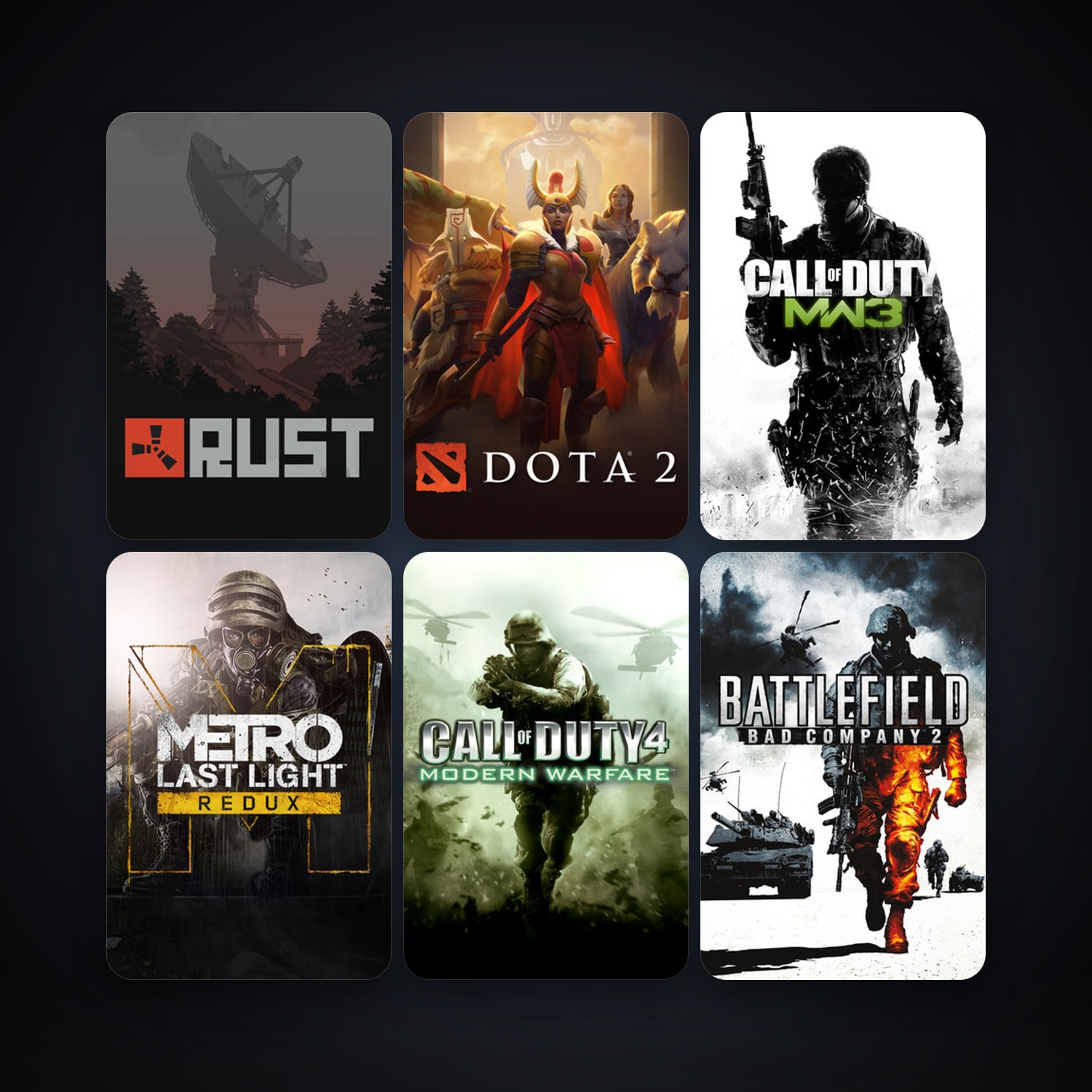 Dota 2 + Call of Duty 4: Modern Warfare, 9 games, clean — HabibiAccounts