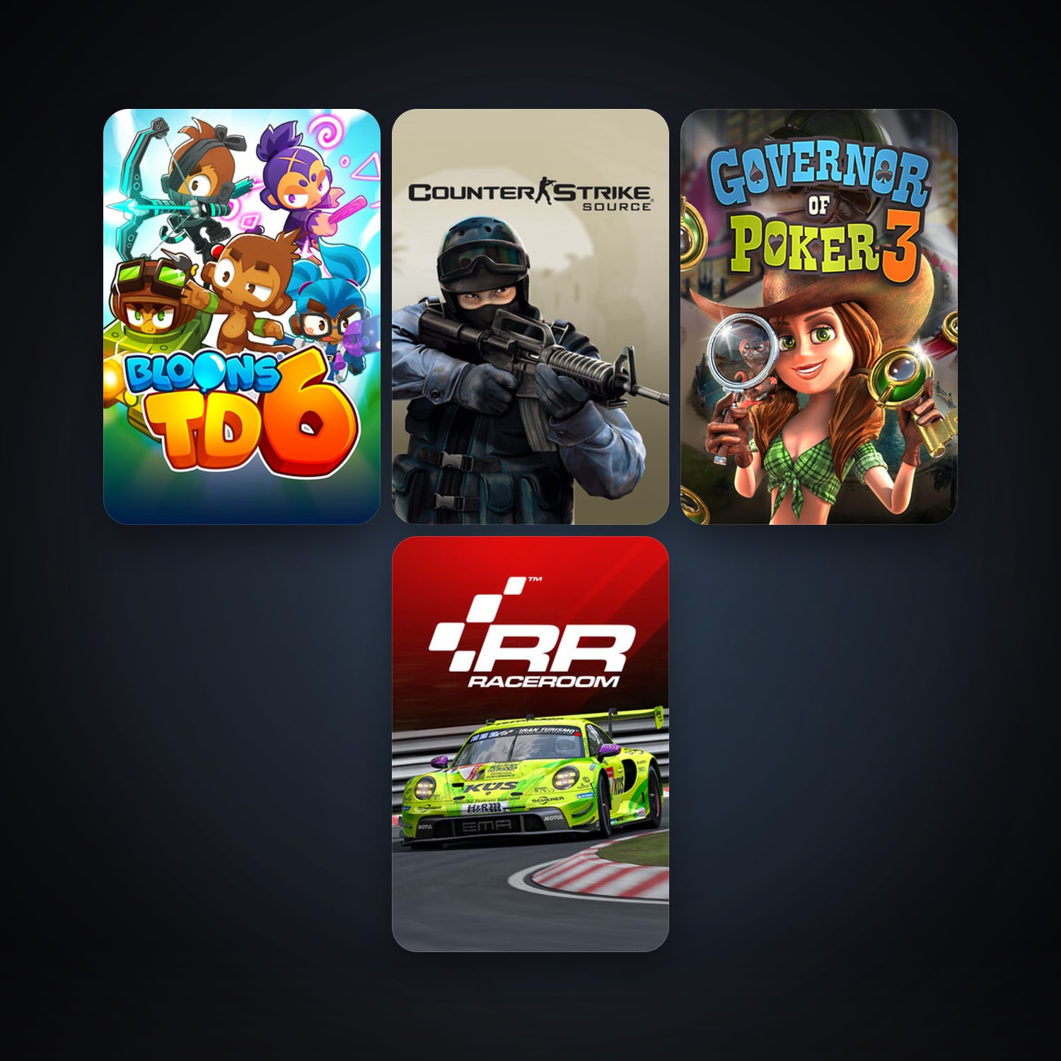 Counter-Strike: Source + RaceRoom Racing Experience, 12 games, clean — HabibiAccounts