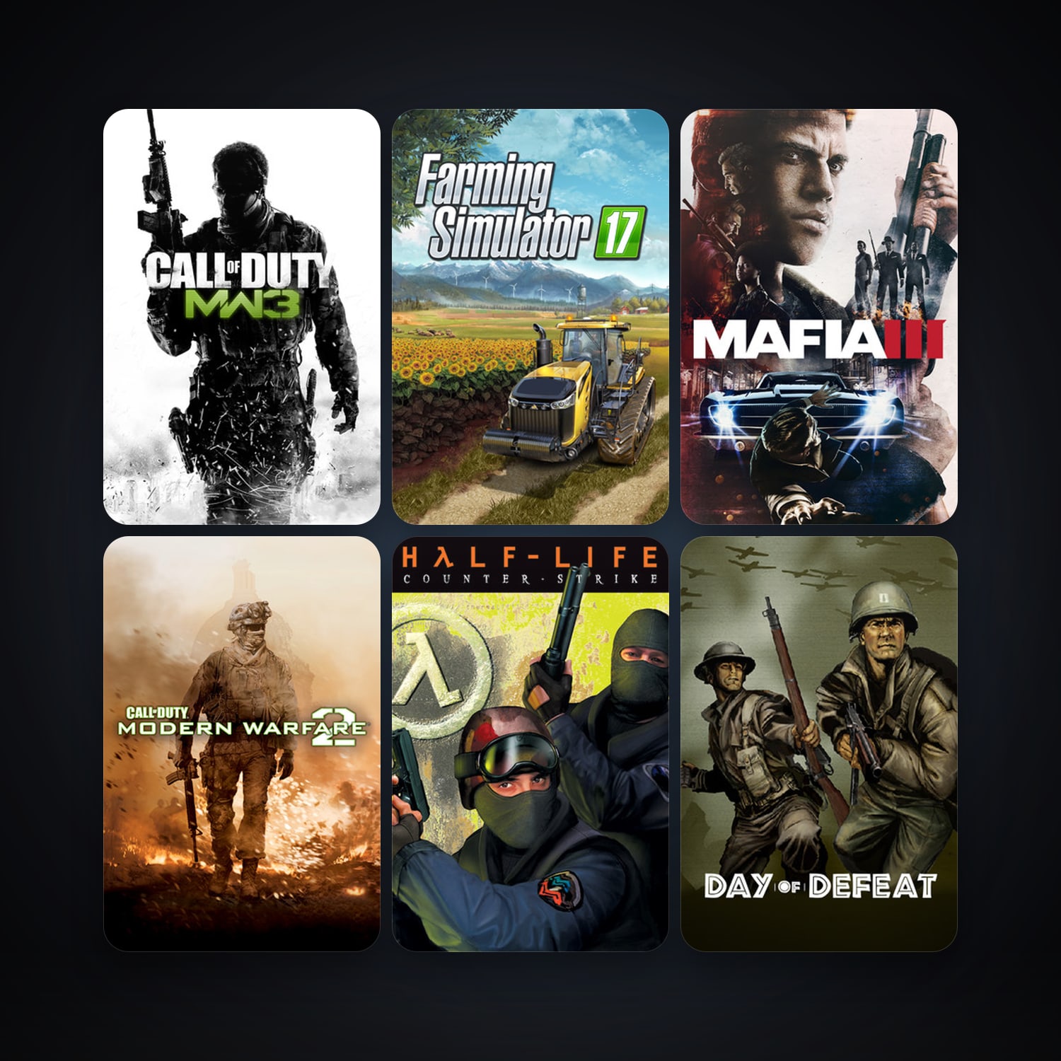 Counter-Strike + Day of Defeat, 15 games, Steam 10, clean — HabibiAccounts