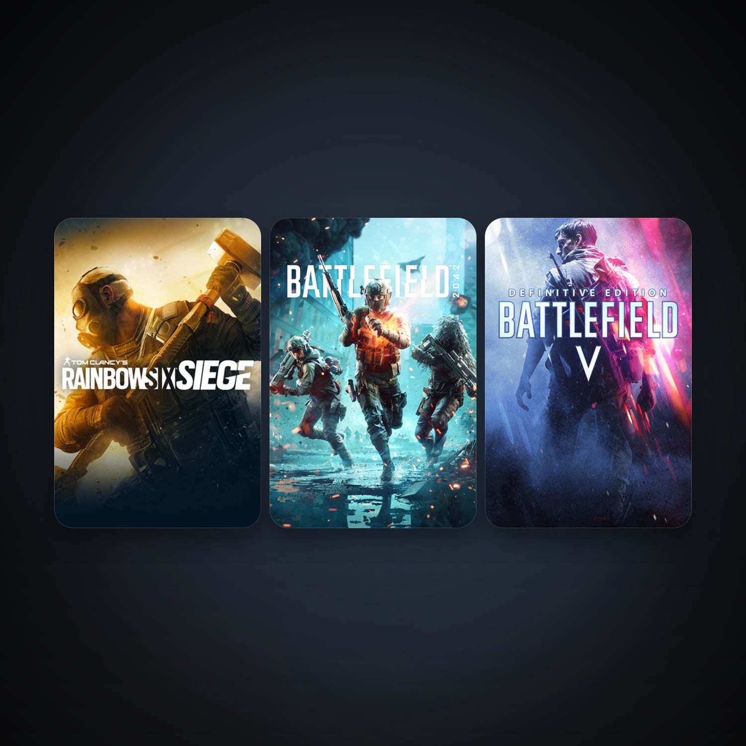Steam account: Tom Clancy's Rainbow Six Siege + Battlefield V, 4 games, clean — HabibiAccounts