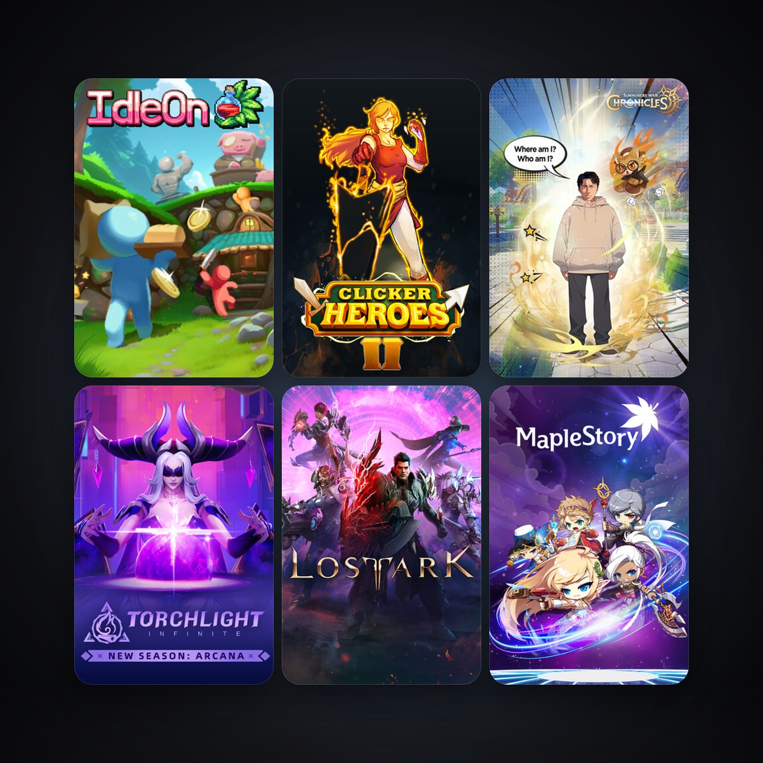 MapleStory + Clicker Heroes 2, 6 games, clean — HabibiAccounts