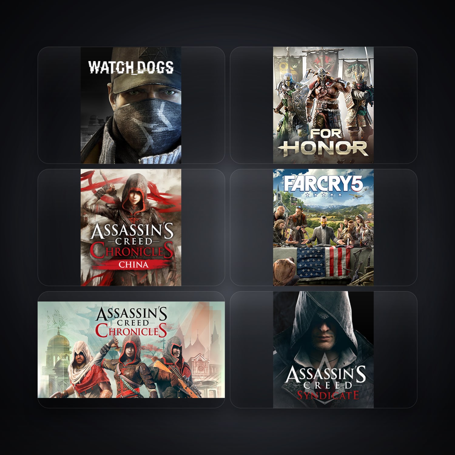 Ubisoft Watch_Dogs + For Honor — FR — 11 games — HabibiAccounts