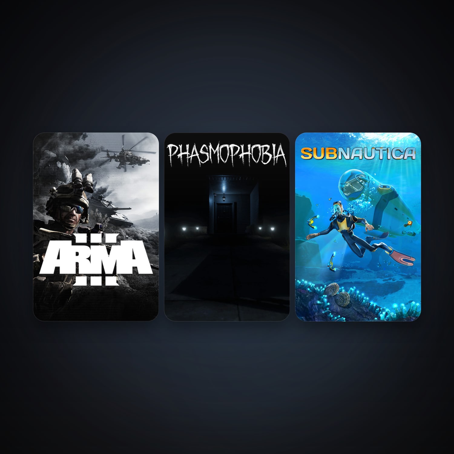 Arma 3 + Subnautica, 3 games, clean — HabibiAccounts